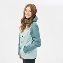 Wanderjacke Bergwandern MH100 wasserdicht Damen grün