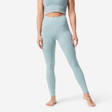 Leggings Damen Yoga Pilates weich - blaugrau