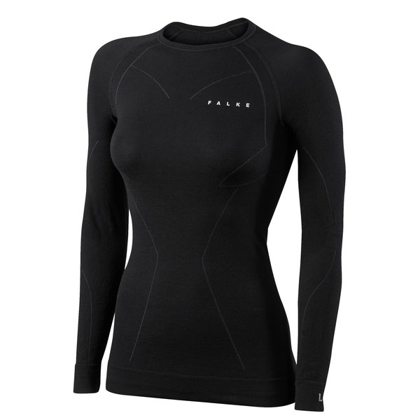 FALKE Wool-Tech Damen Langarmshirt Merino black Gr. XS