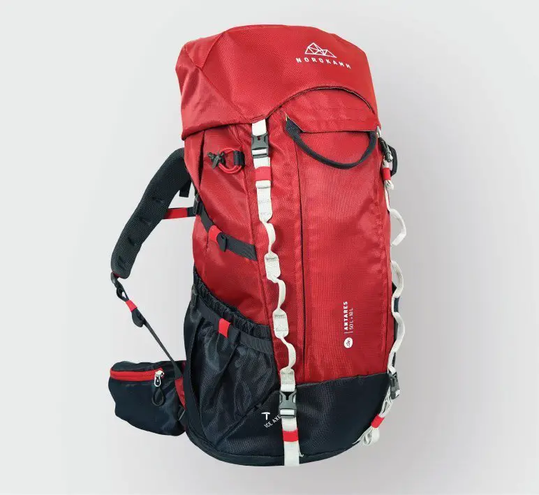 Trekkingrucksack, Reiserucksack, Backpacker Rucksack, ANTARES, 50 Liter, rot