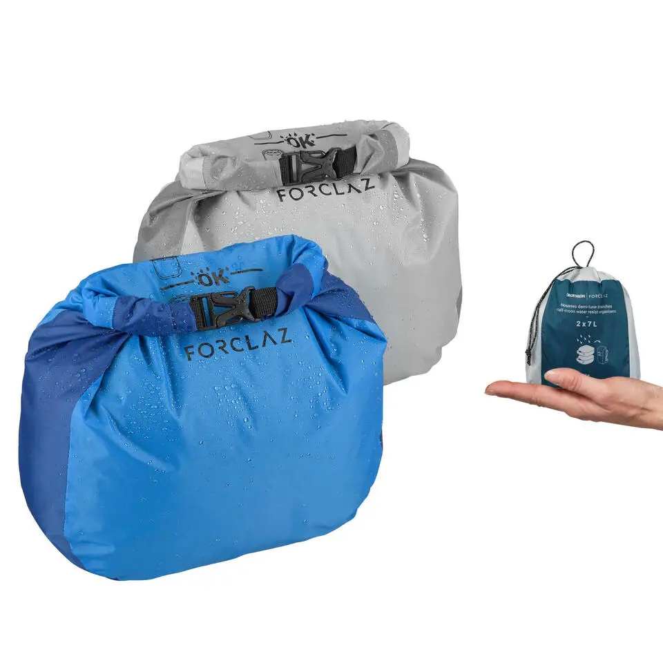 DECATHLON FORCLAZ Wasserdichte Aufbewahrungsbeutel Trekking 2×7 L 2er-Set - Rucksackzubehör