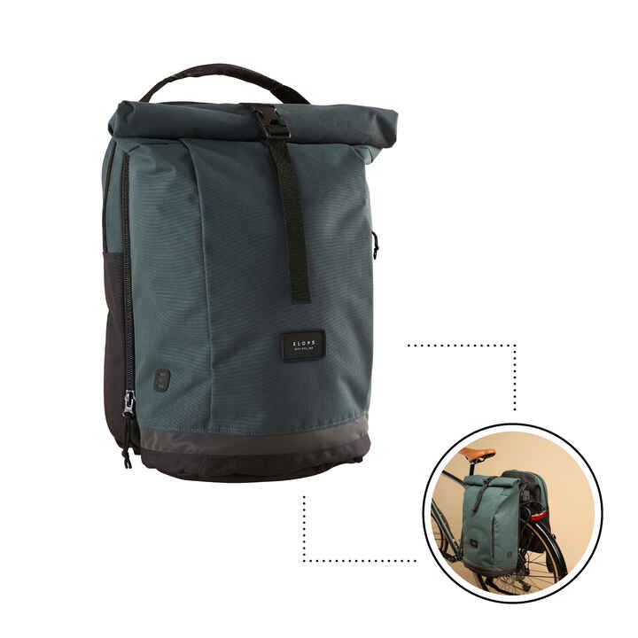 DECATHLON Doppel-Fahrradtasche Rucksack für Gepäckträger 27Liter - Rad Gepäckträgertaschen