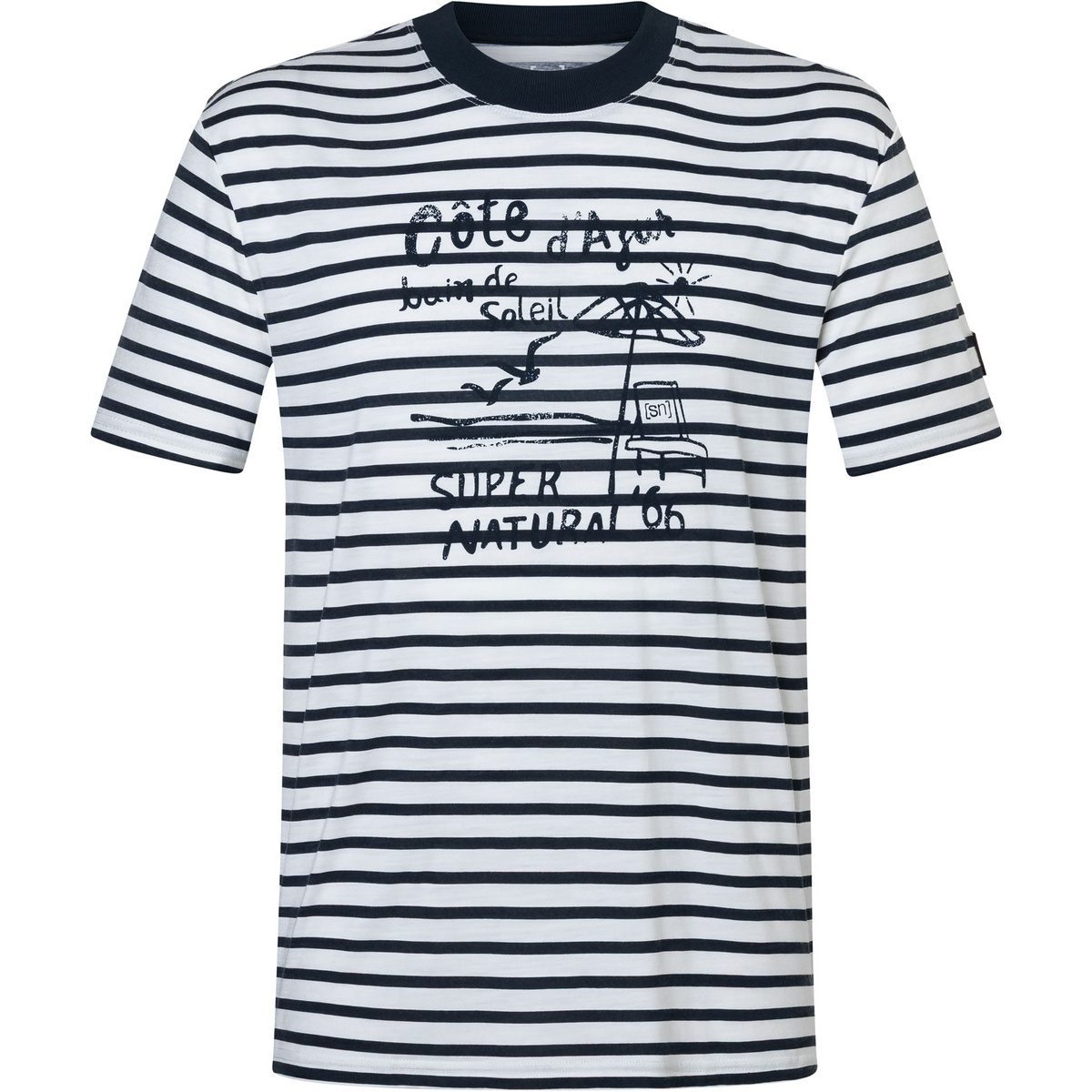 Super.Natural Herren Stripe Cote D'azur Bio J T-Shirt