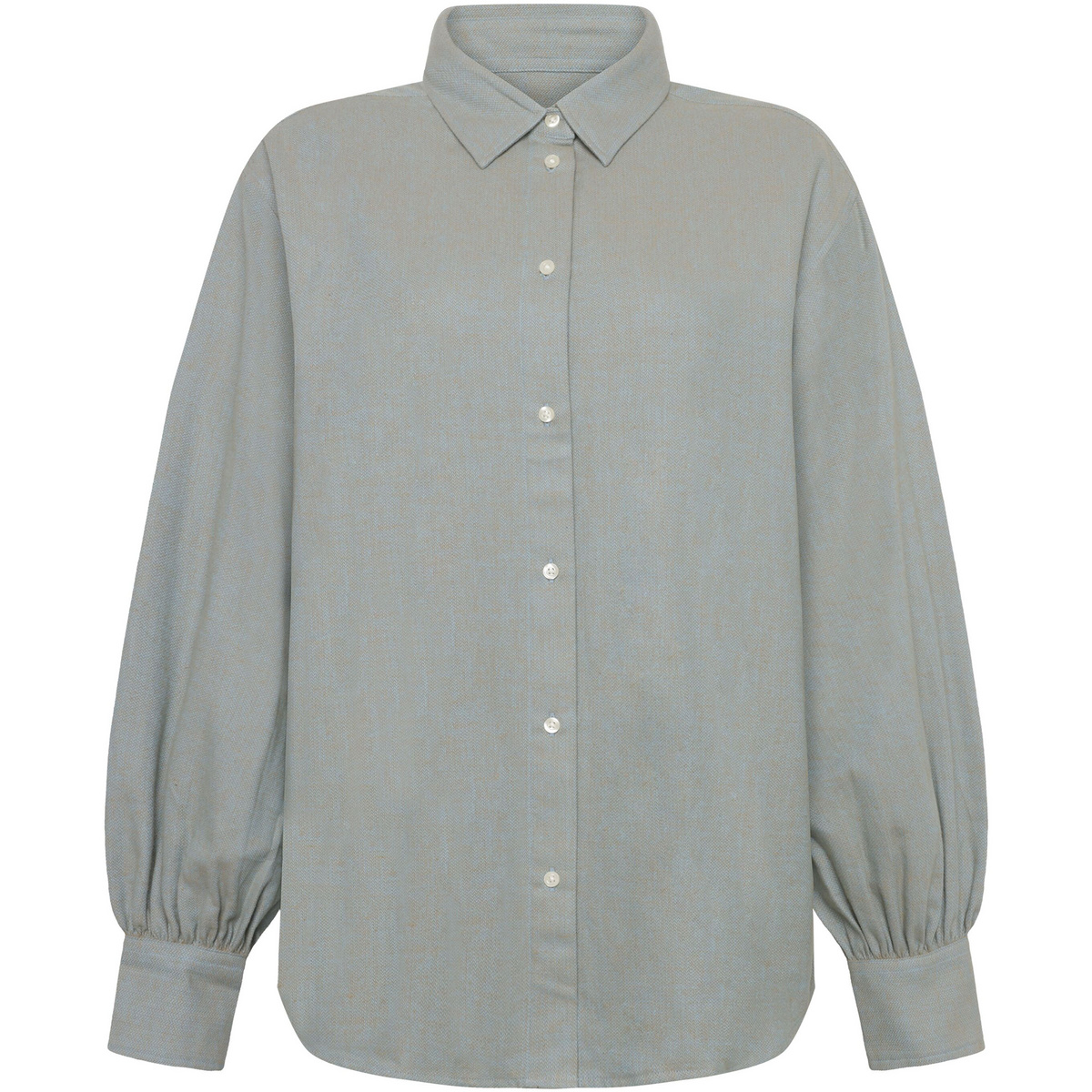 KnowledgeCotton Apparel Damen Fisbone Flanel Balloon Arms Bluse
