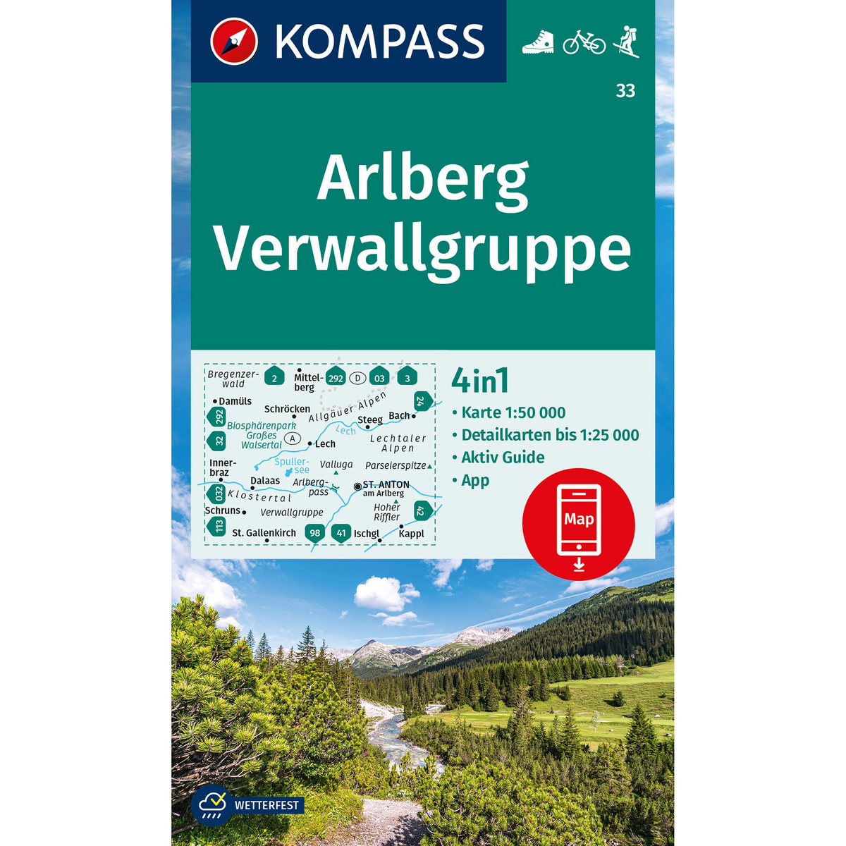Kompass Verlag WK 33 Arlberg - Nördliche Verwallgruppe