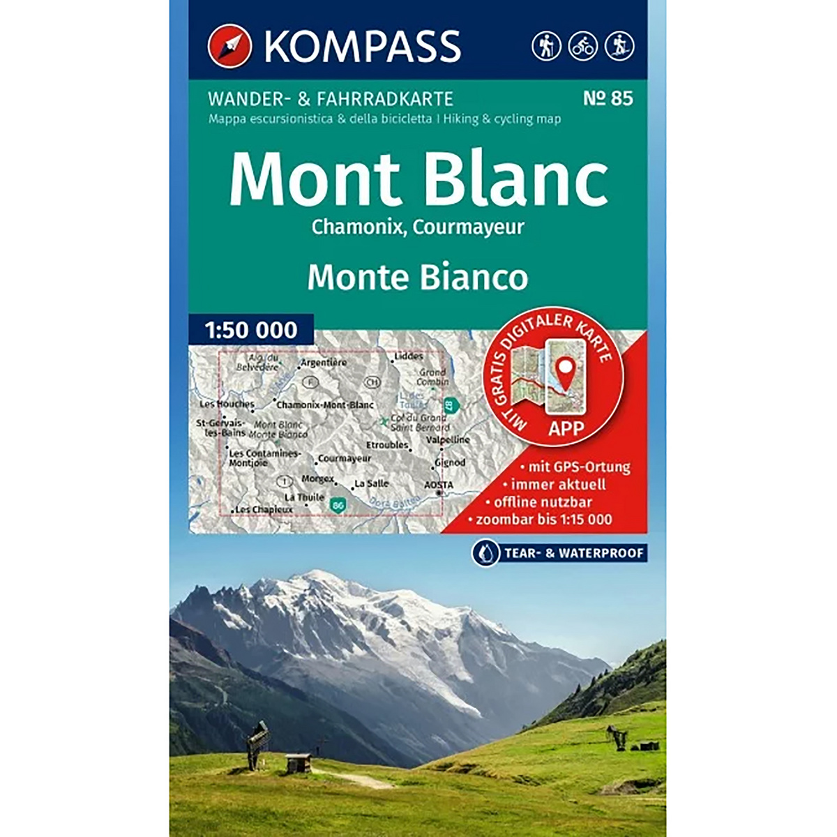 Kompass Verlag WK 85 Mont Blanc
