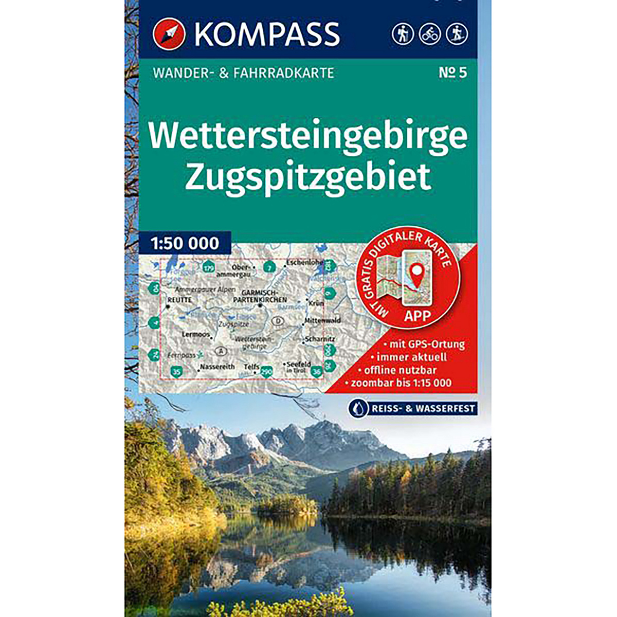 Kompass Verlag WK 5 Wettersteingebirge-Zugspitzgebiet