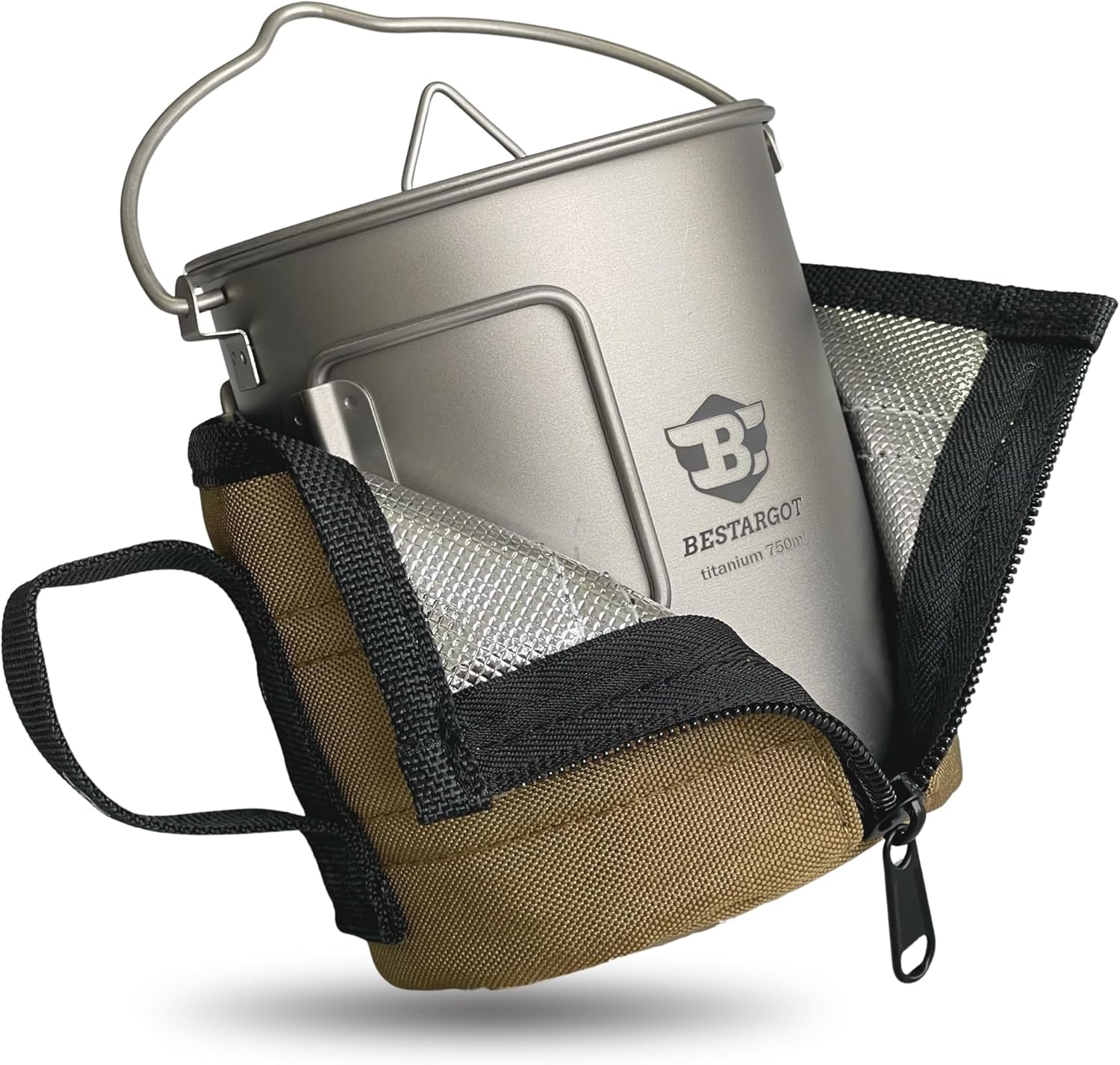 Bestargot 750 ml Titan-Becher mit Isoliertasche