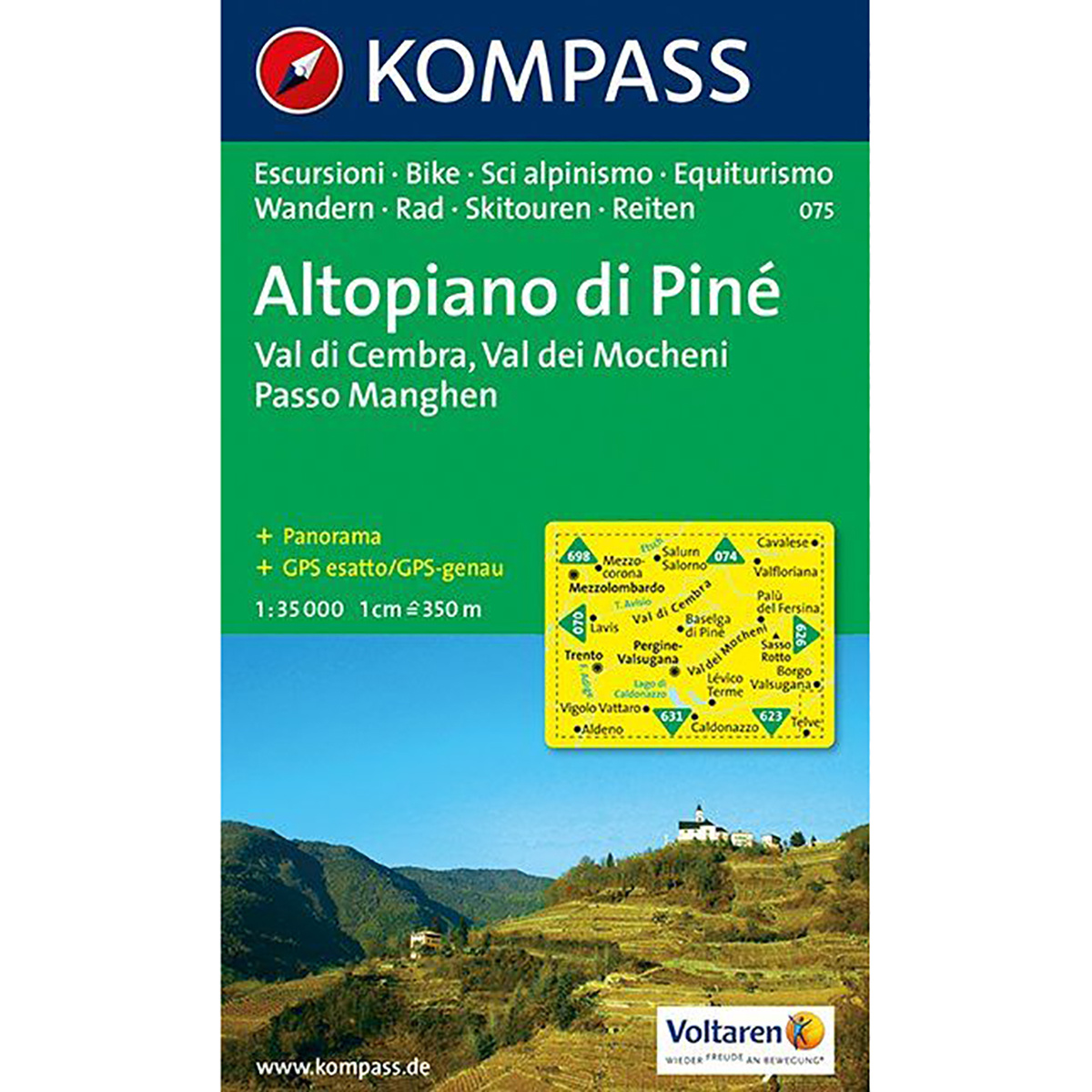 Kompass Verlag WK 075 Altopiano di Piné-Val di Cembra-Moc