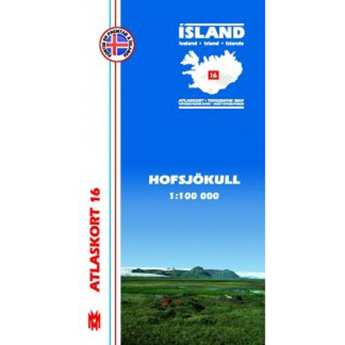 Mal og menning Island Atlaskort 16 Hofsjökull