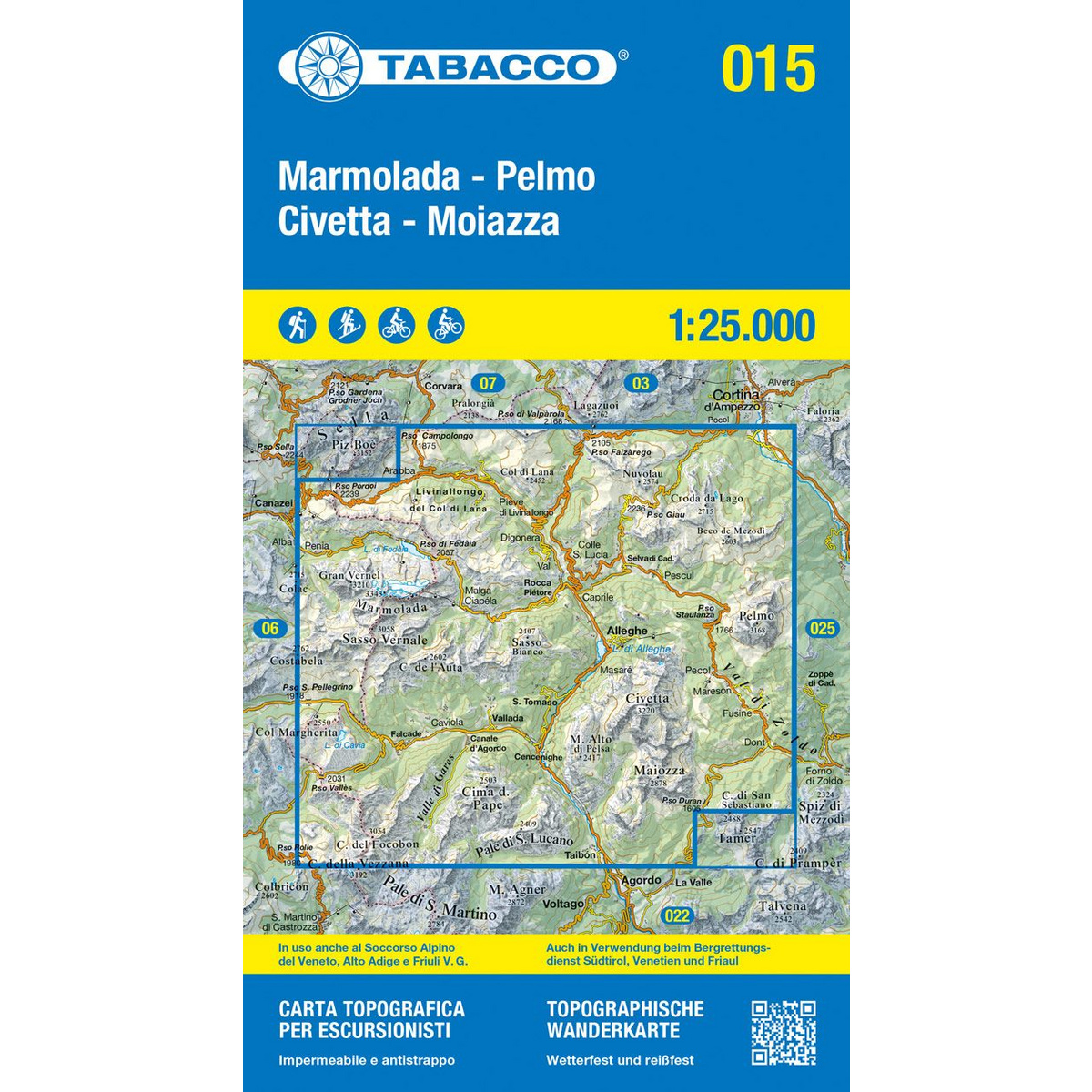 Tabacco Marmolada - Pelmo - Civetta - Moiazza 015 Wanderk.