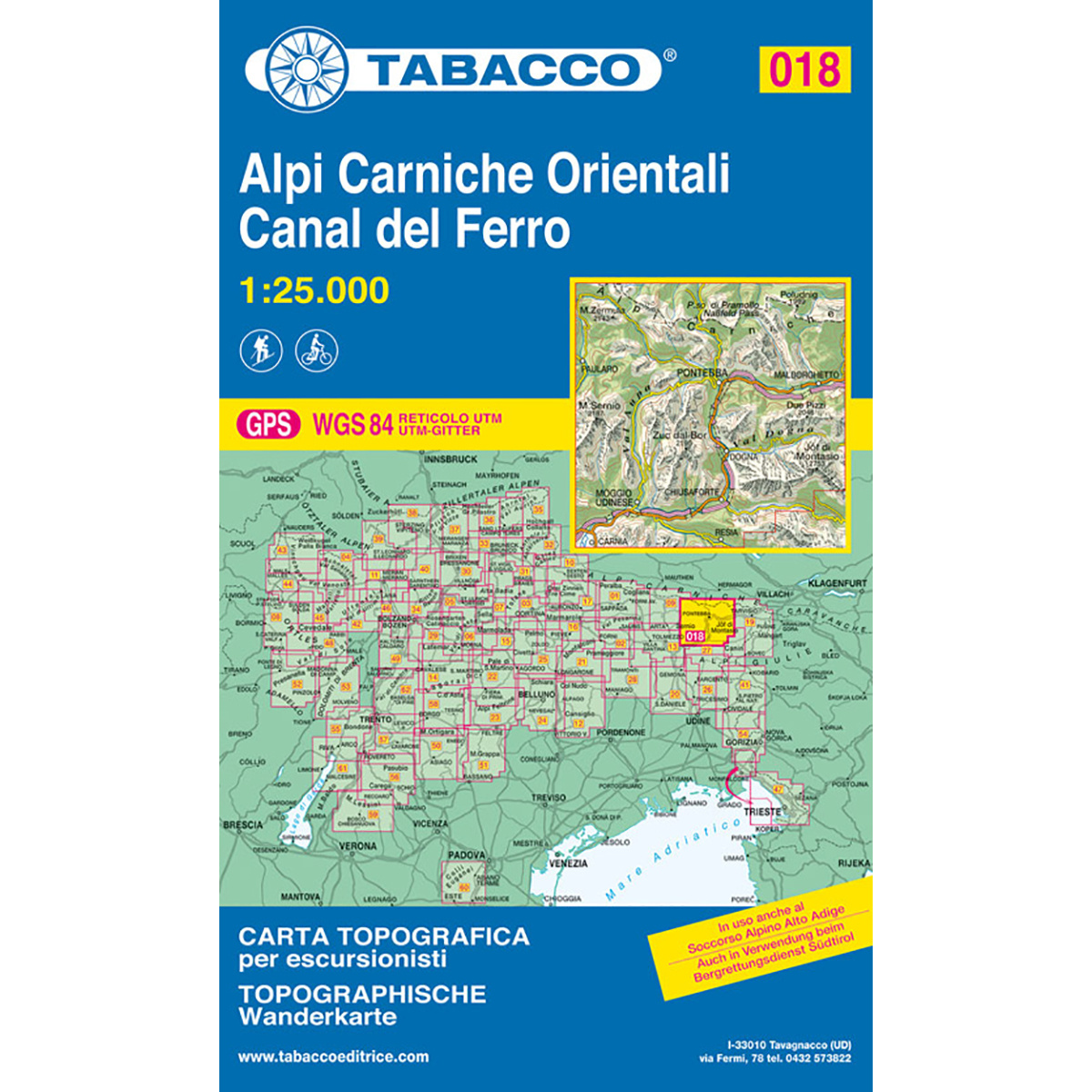 Tabacco Alpi Carniche Orientali - Canal del Ferro 018 Wk.