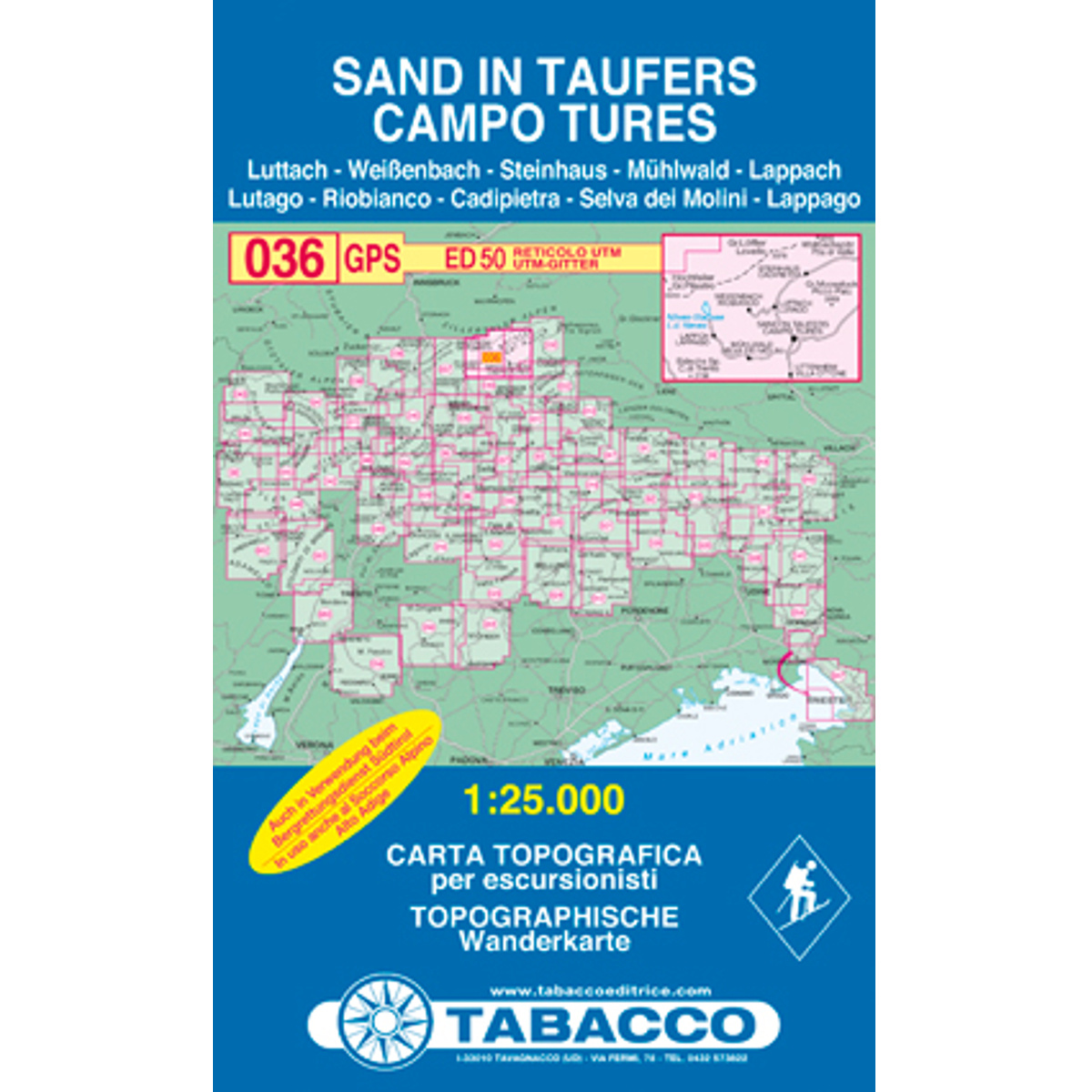 Tabacco Sand in Taufers 036 Wanderkarte