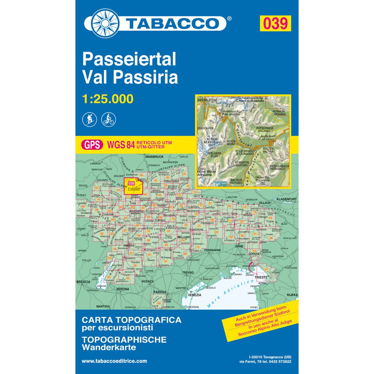 Tabacco Passeiertal 039 Wanderkarte