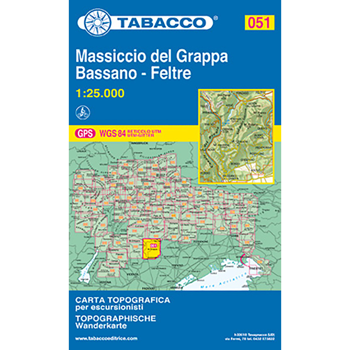 Tabacco Massiccio del Grappa-Bassano-Feltre 051 Wanderk.