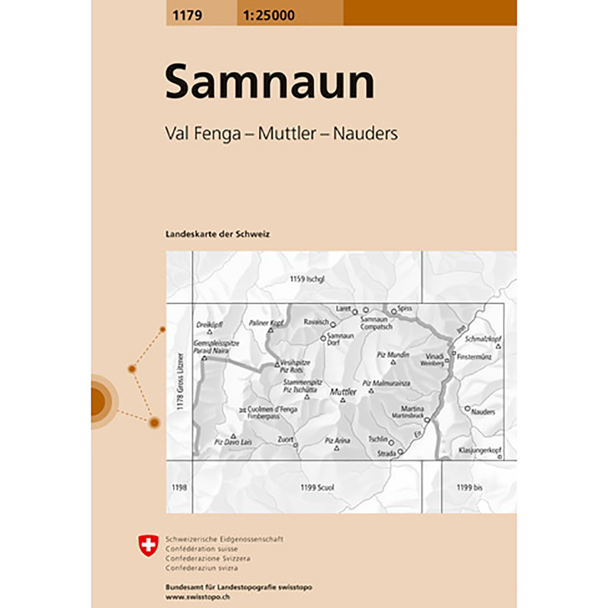 Swisstopo Samnaun 1179 Landeskarte 1:25 000