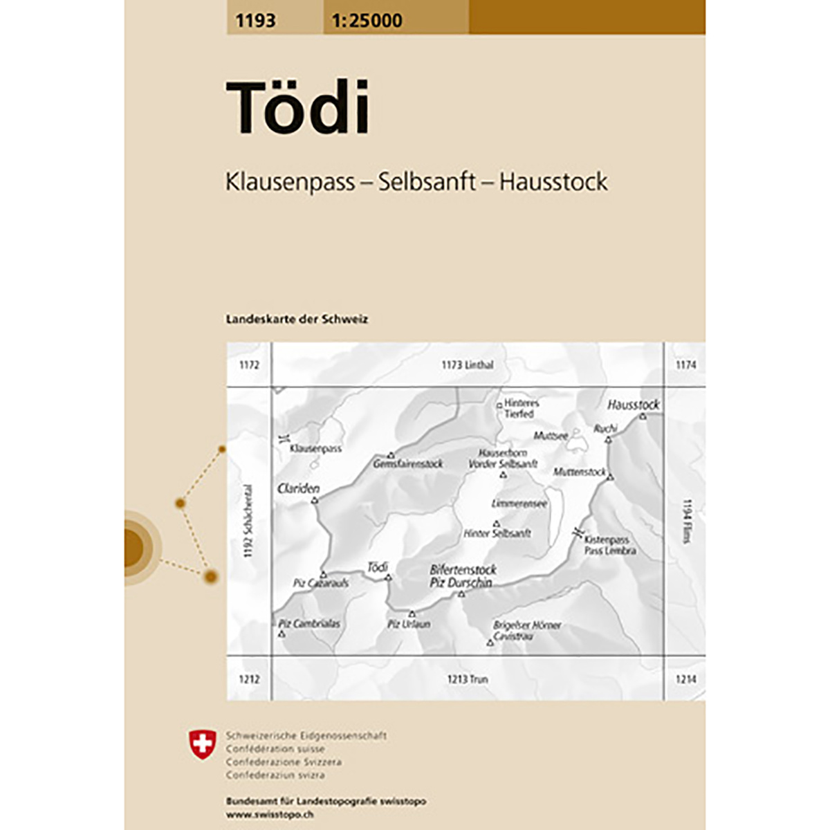 Swisstopo Tödi 1193 Landeskarte 1:25 000