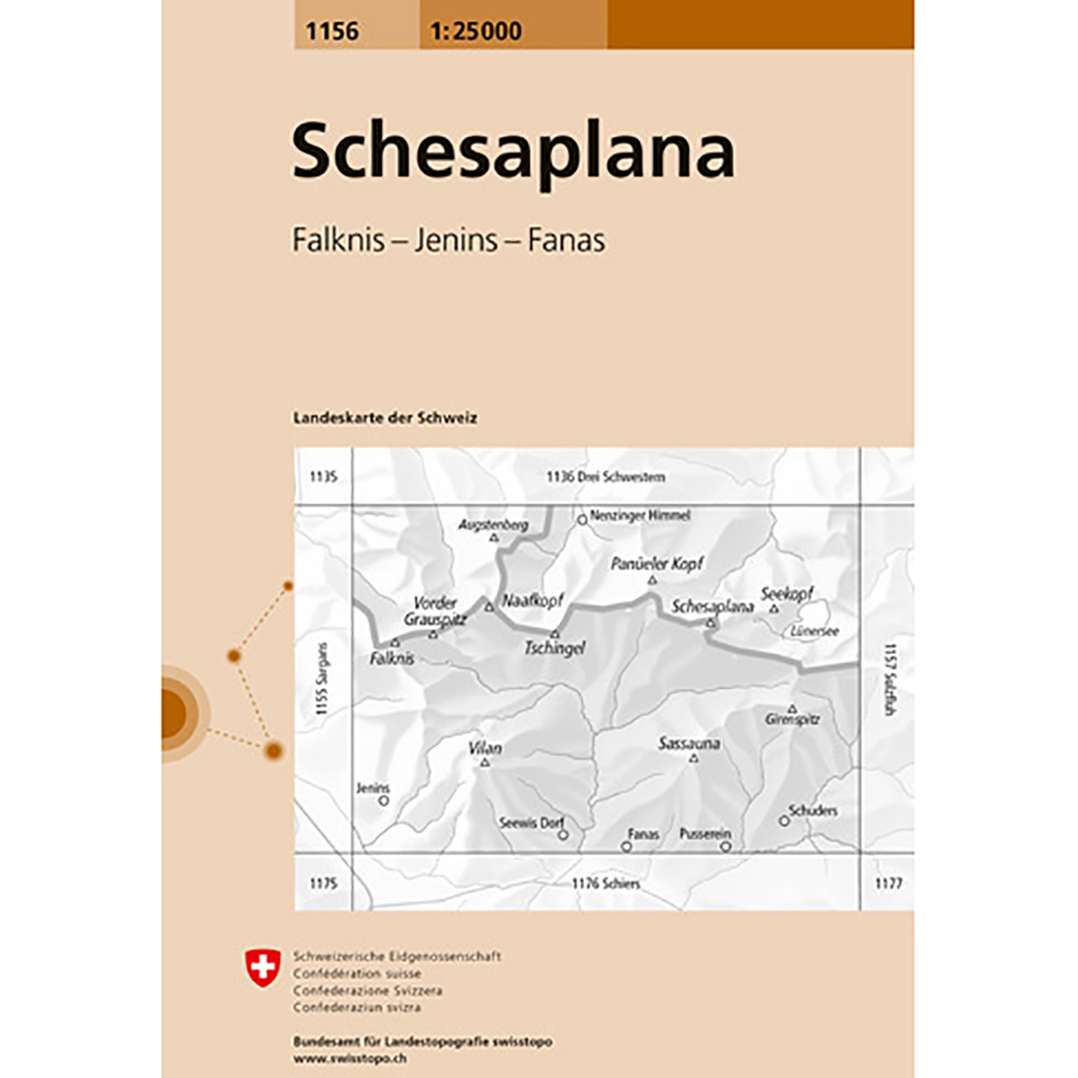 Swisstopo Schesaplana 1156 Landeskarte 1:25 000