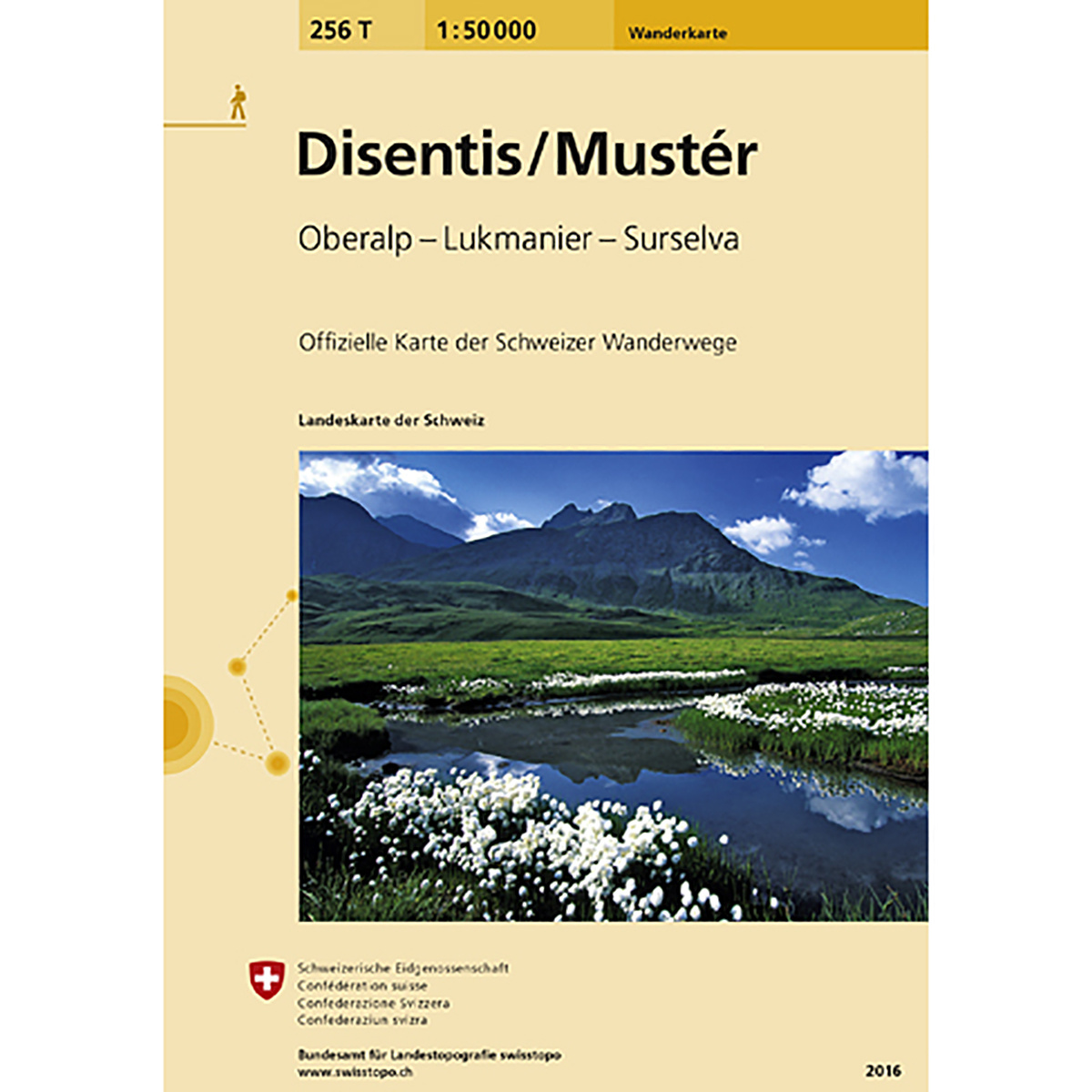 Swisstopo Disentis 256T Wanderkarte 1:50 000