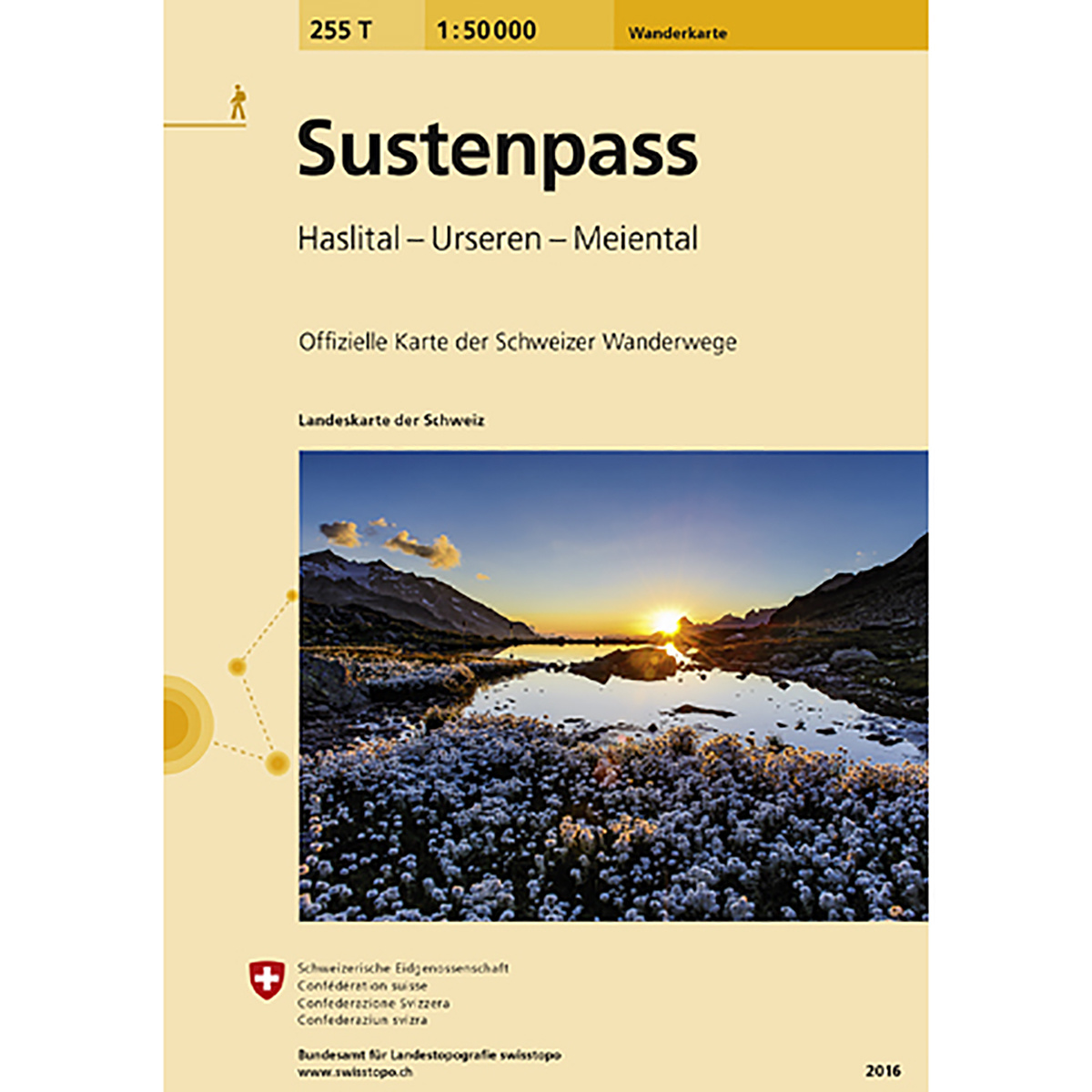 Swisstopo Sustenpass 255T Wanderkarte 1:50 000