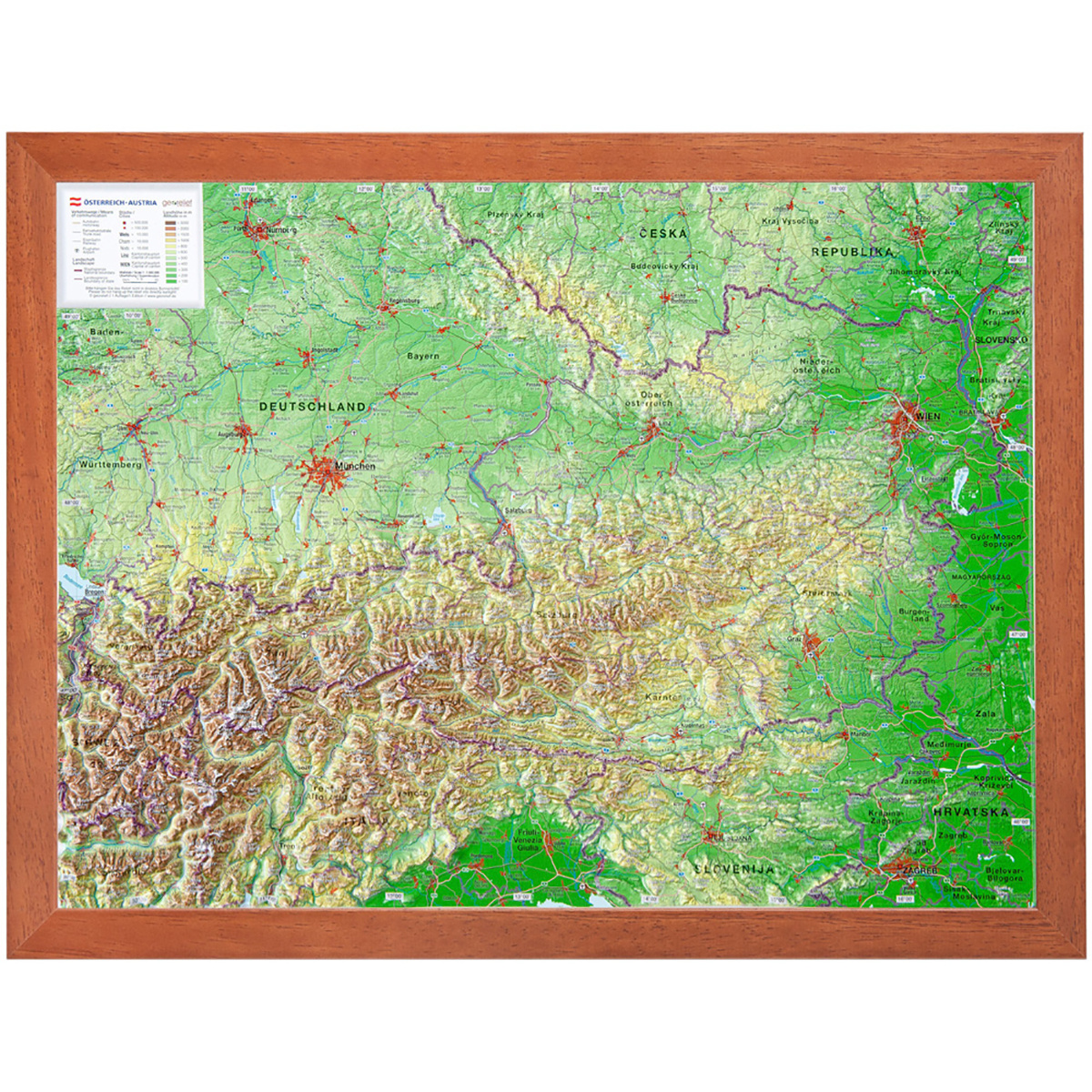 Georelief 3D Reliefkarte Österreich