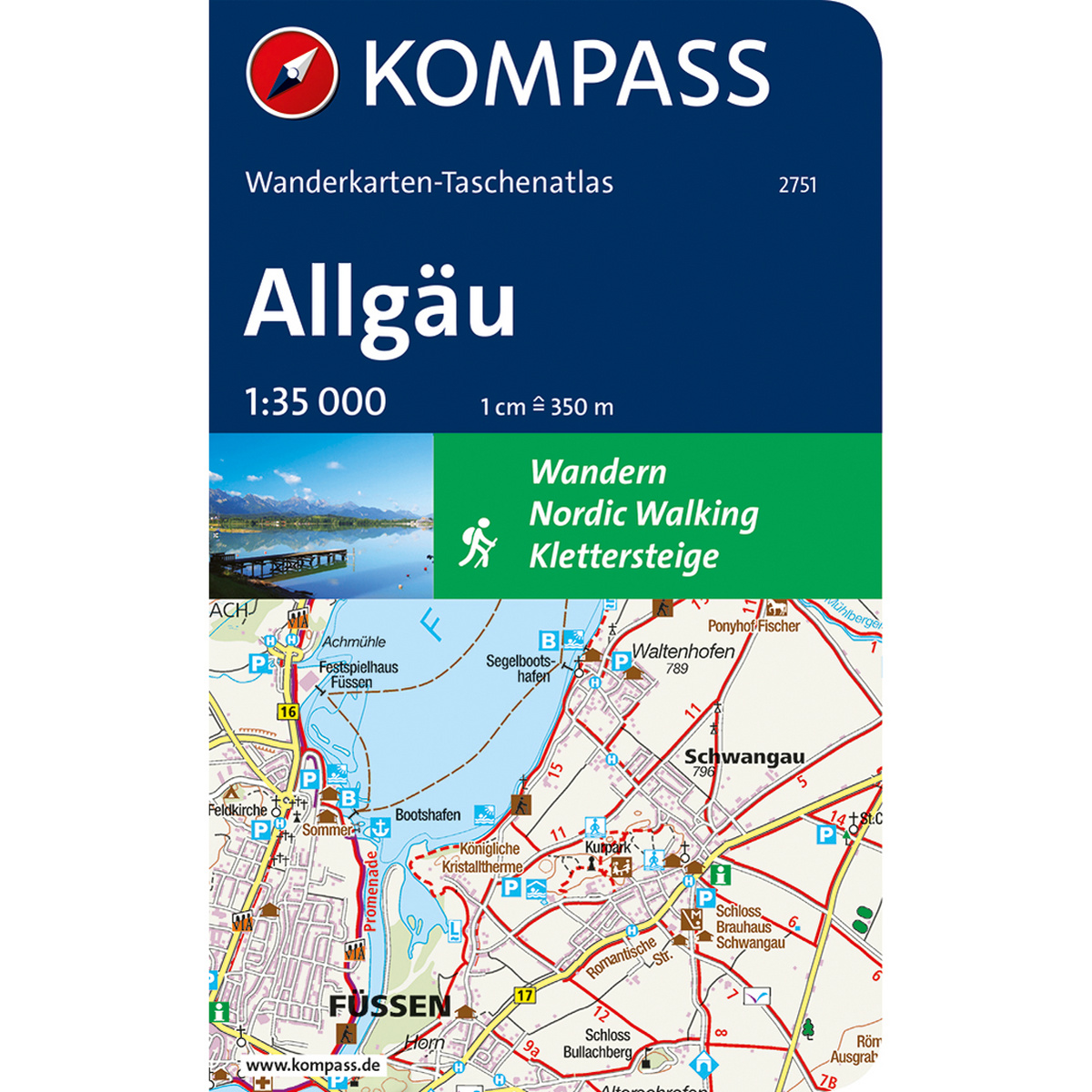 Kompass Verlag Wanderkarten-Taschenatlas Allgäu 2751