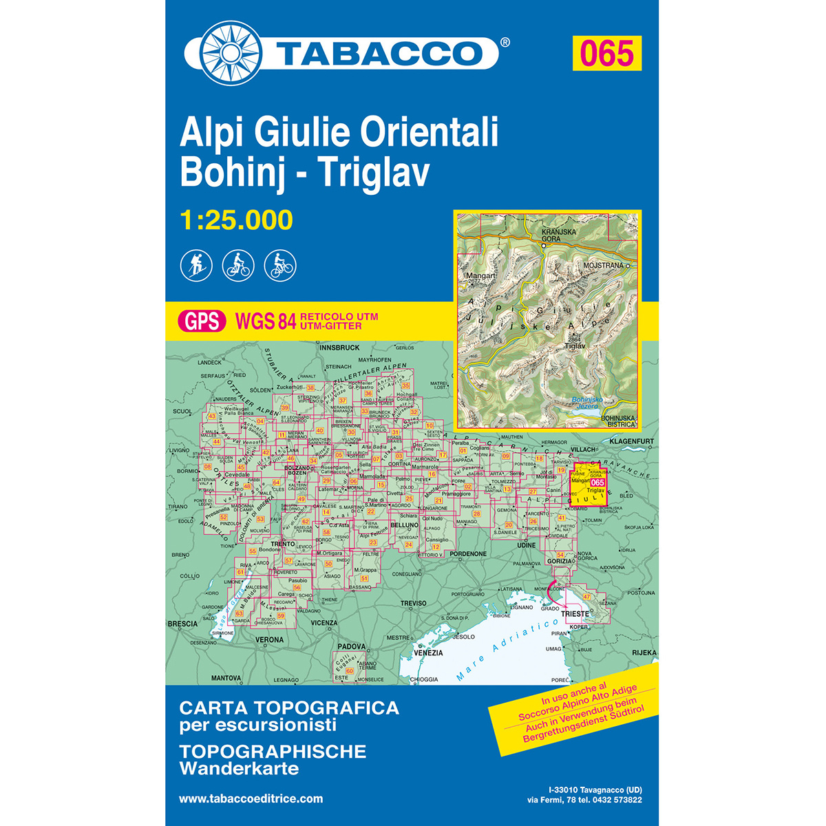 Tabacco Alpi Giulie Orientali - Bohinj - Triglav 065 Wk.