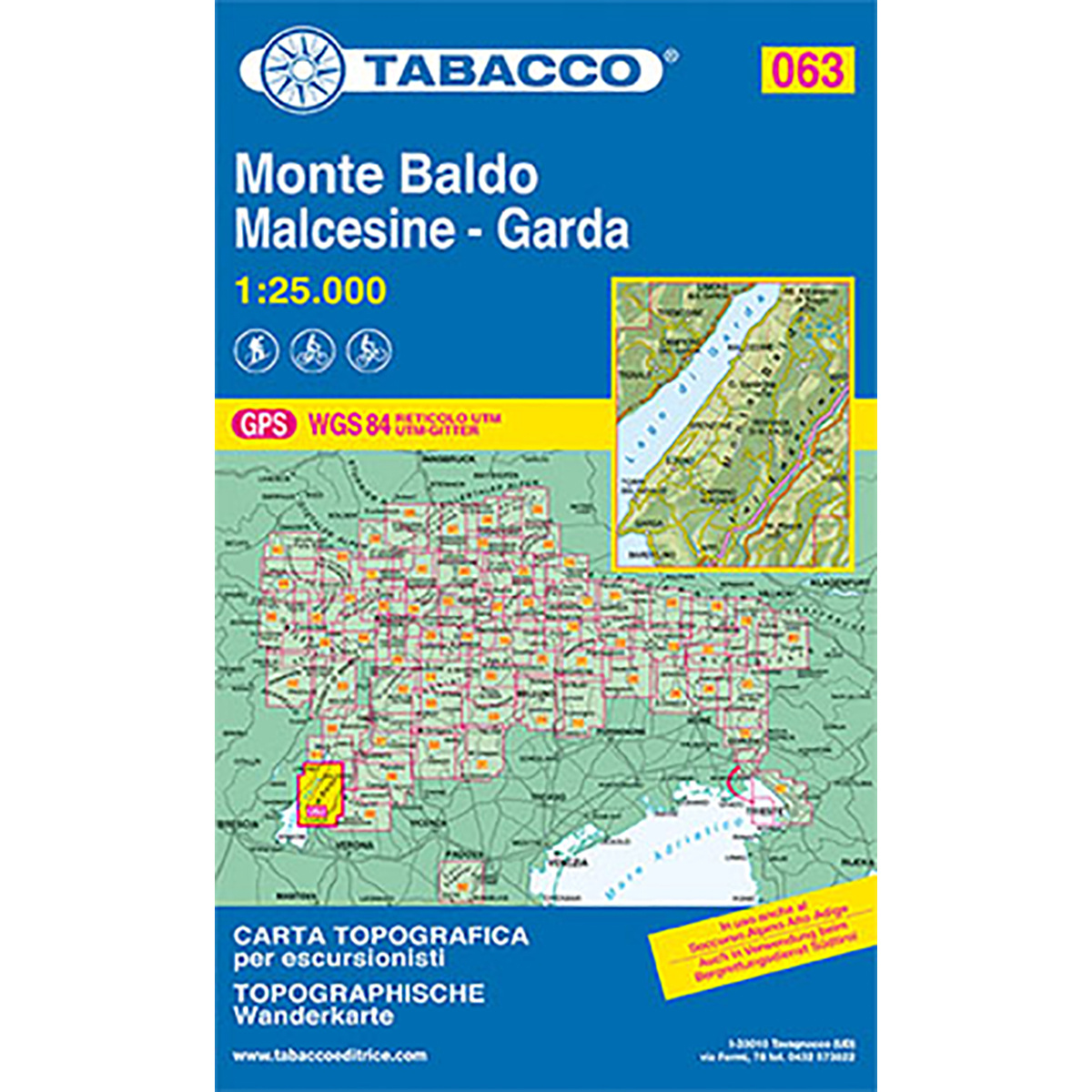 Tabacco Monte Baldo - Malcesine - Garda 063 Wanderkarte