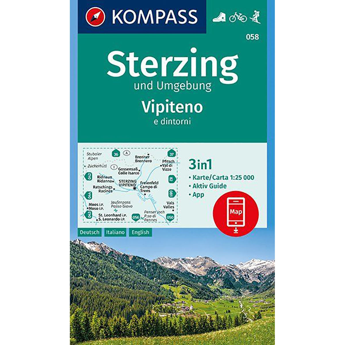 Kompass Verlag WK 058 Sterzing und Umgebung