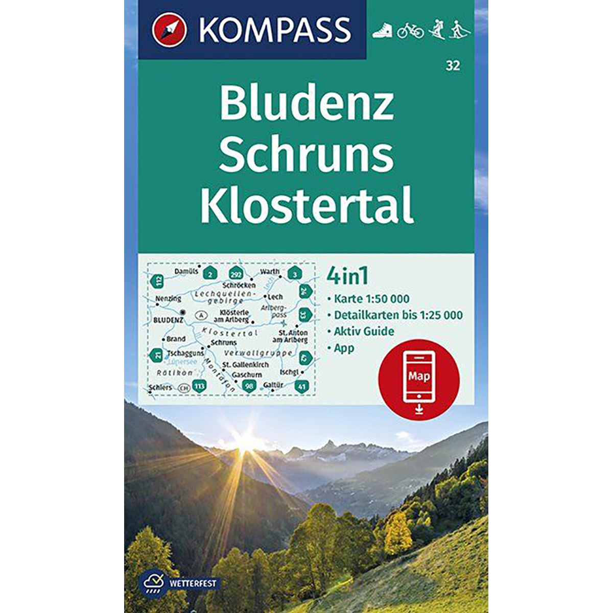 Kompass Verlag WK 32 Bludenz - Schruns - Klostertal