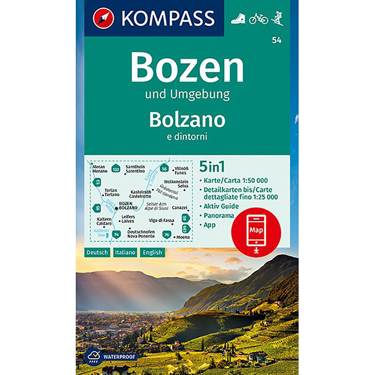 Kompass Verlag WK 54 Bozen und Umgebung