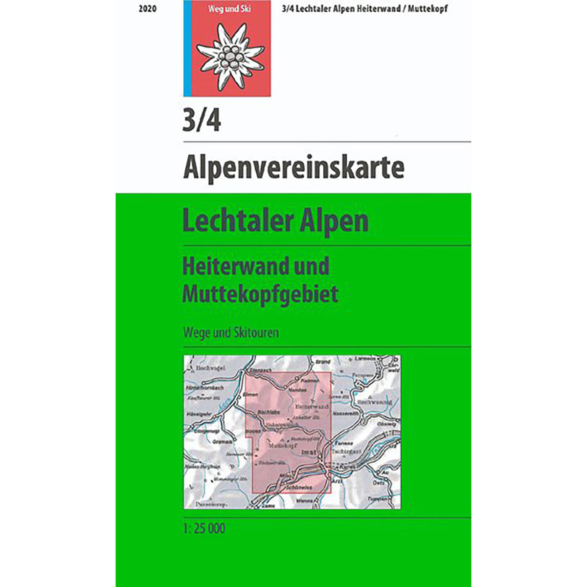 DAV AV-Karte 3/4 Lechtaler Alpen Heiterwand u Muttekop