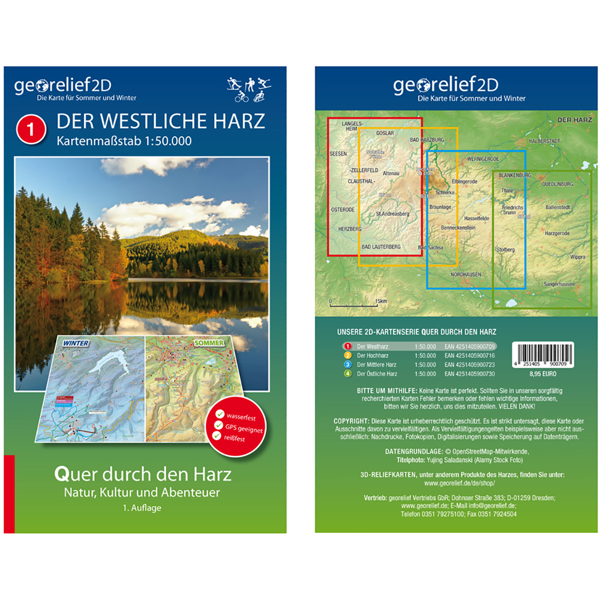 Georelief Der Westliche Harz Wanderkarte