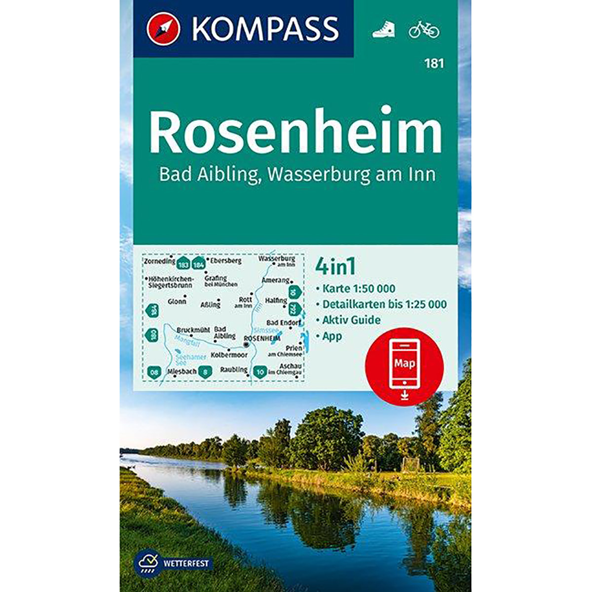 Kompass Verlag WK 181 Rosenheim - Bad Aibling