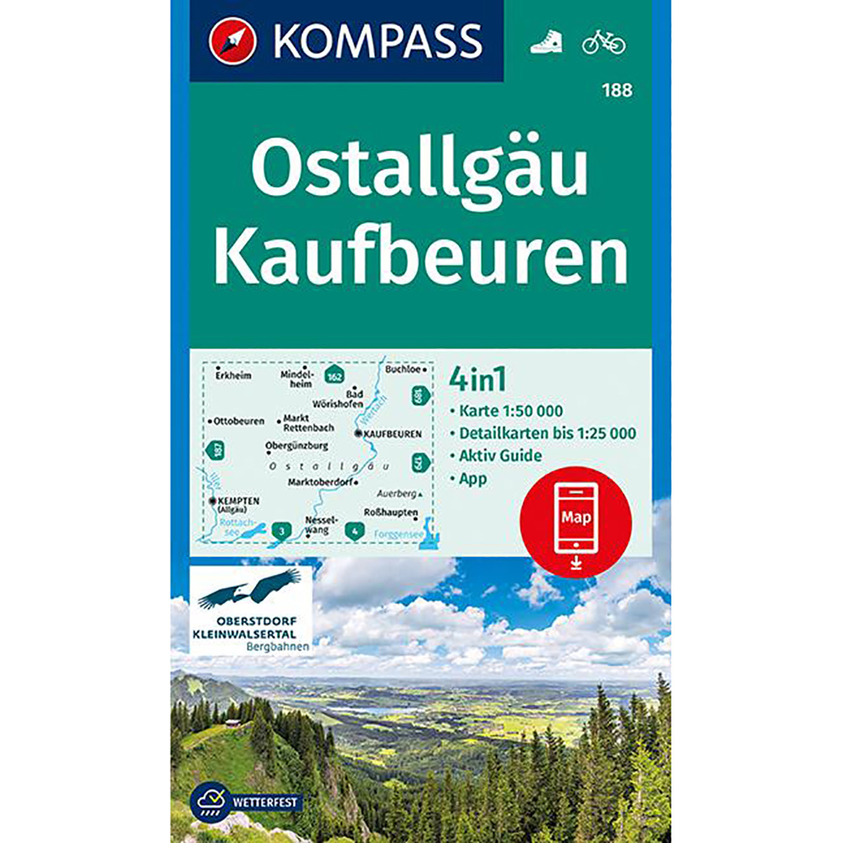 Kompass Verlag WK 188 Ostallgäu Kaufbeuren