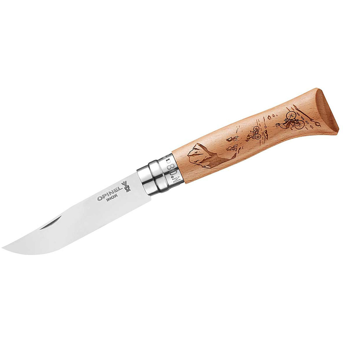 Opinel No 08 Gravure Velo Taschenmesser