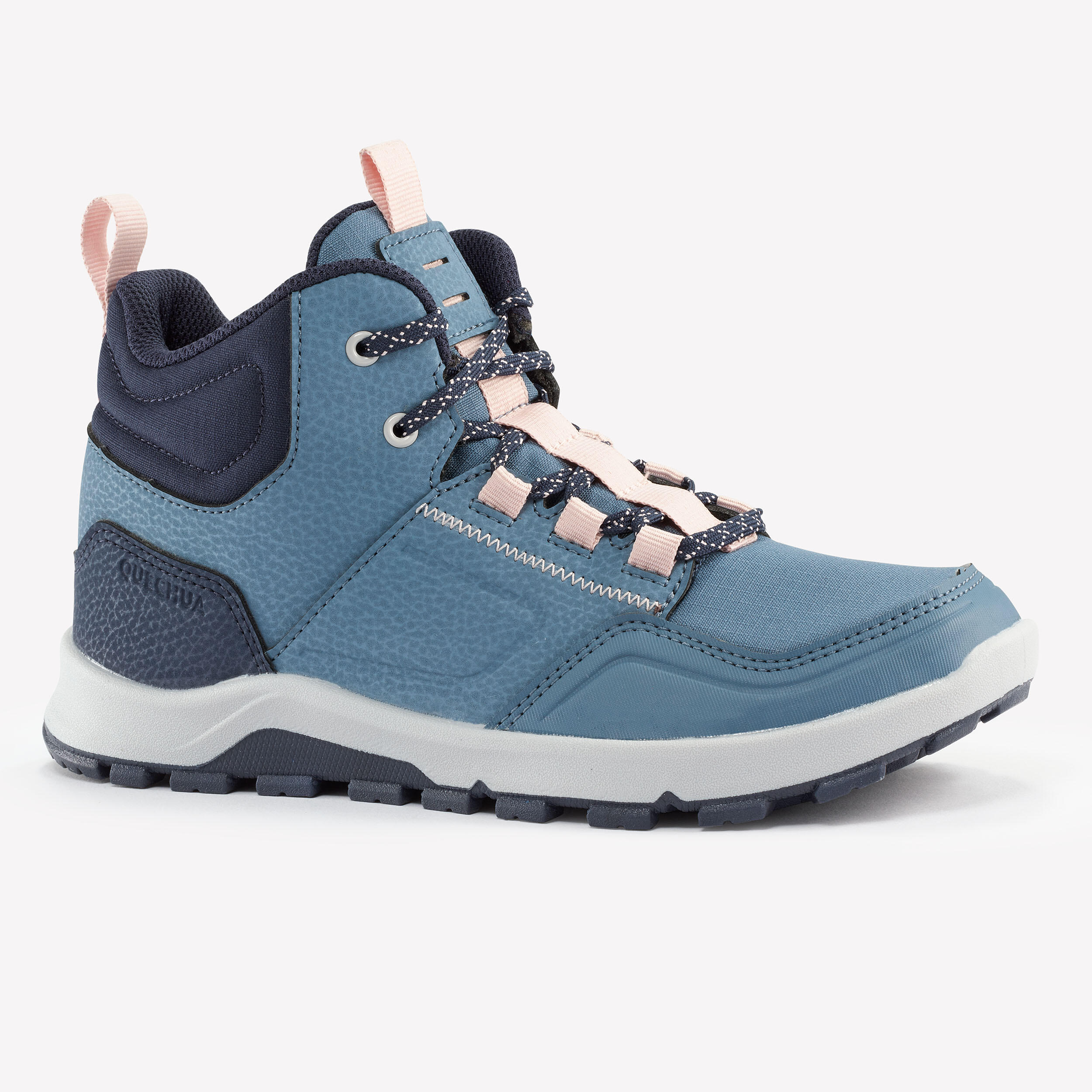 Wanderschuhe Kinder Gr.35–38 halbhoch wasserabweisend Wandern - NH500 blau
