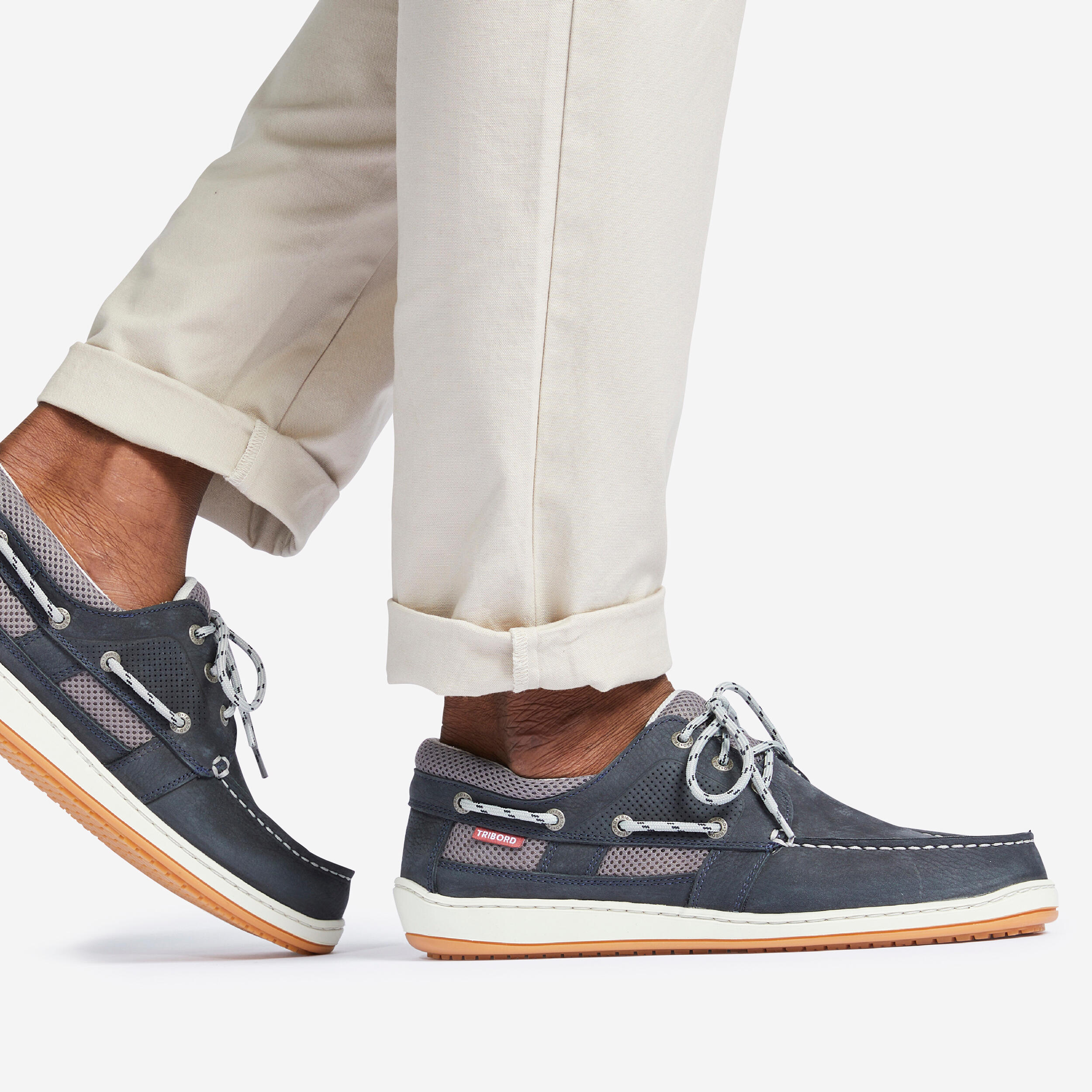 Segelschuhe Herren Leder Clipper blau