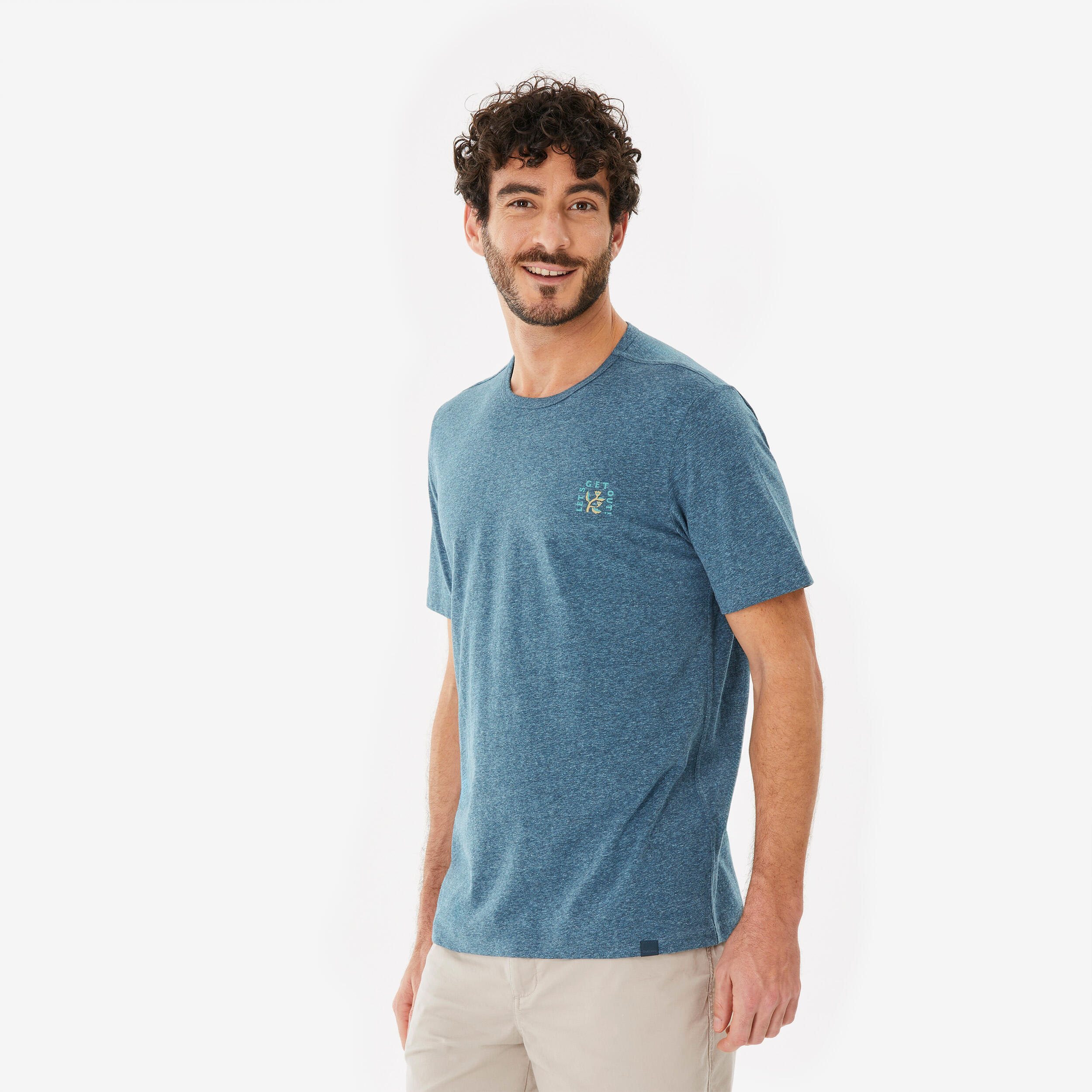 Wandershirt Herren kurzarm - MH100 grün
