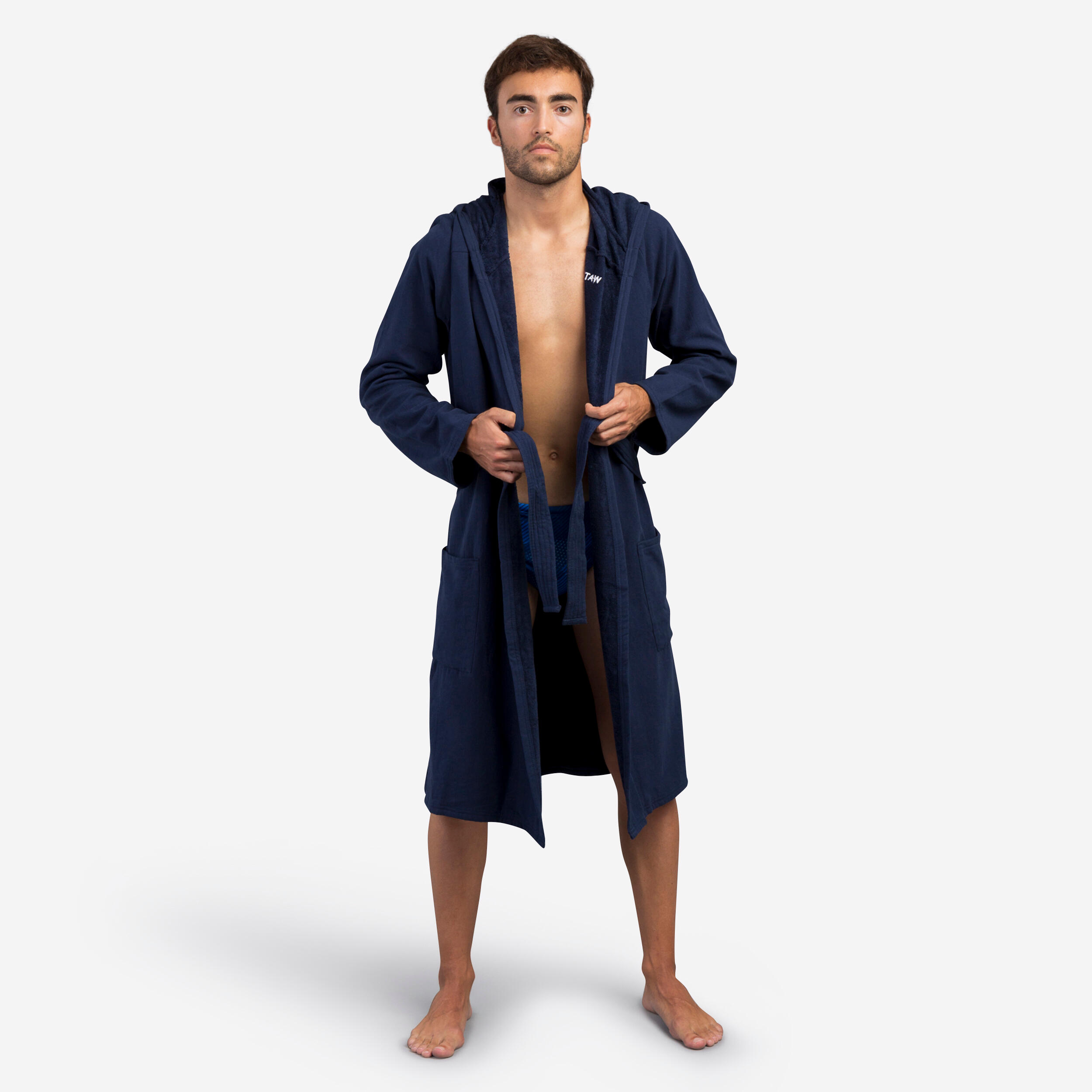 Bademantel Bio-Baumwolle Herren - dunkelblau