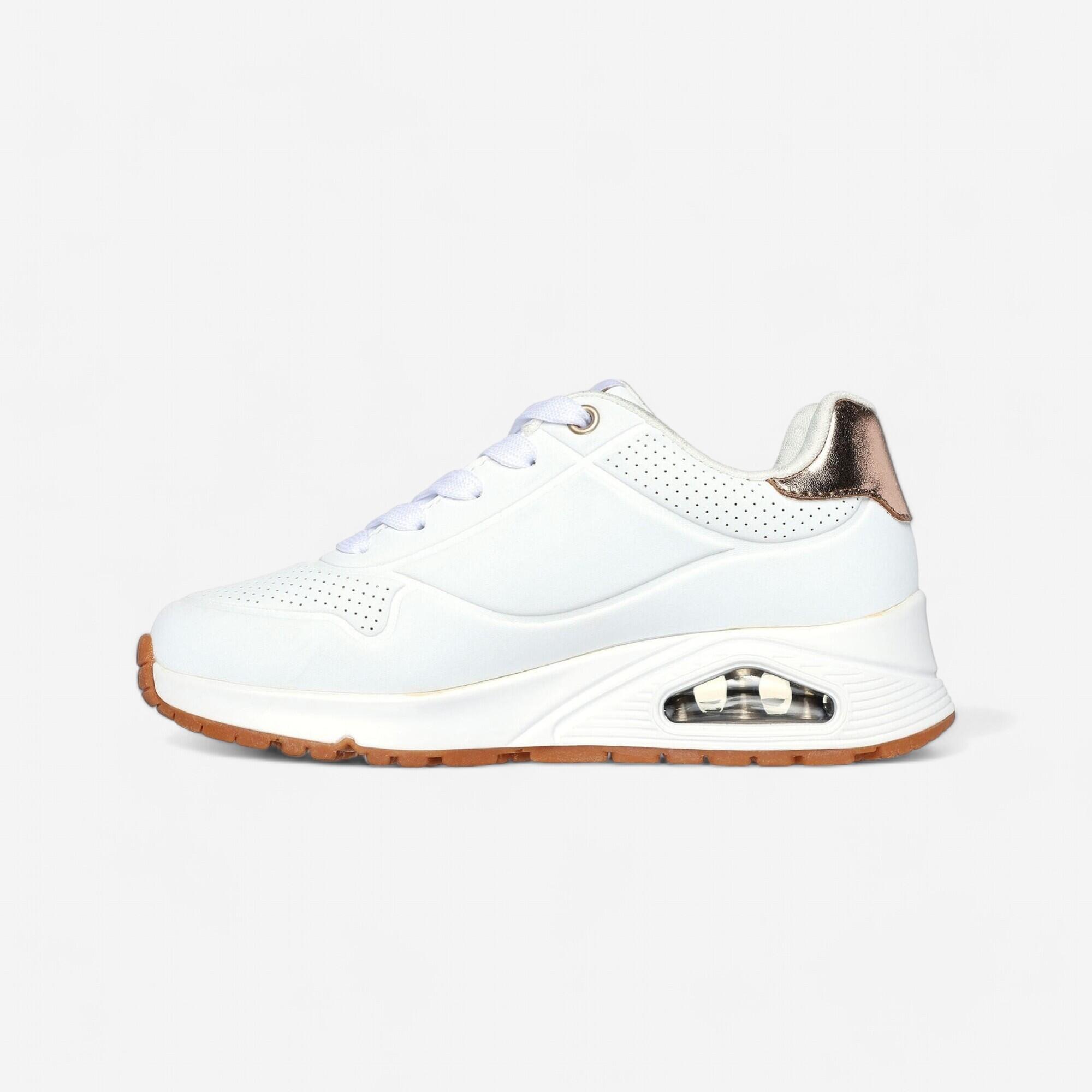 Sneaker Mädchen Schnürsenkel - Uno weiss/gold
