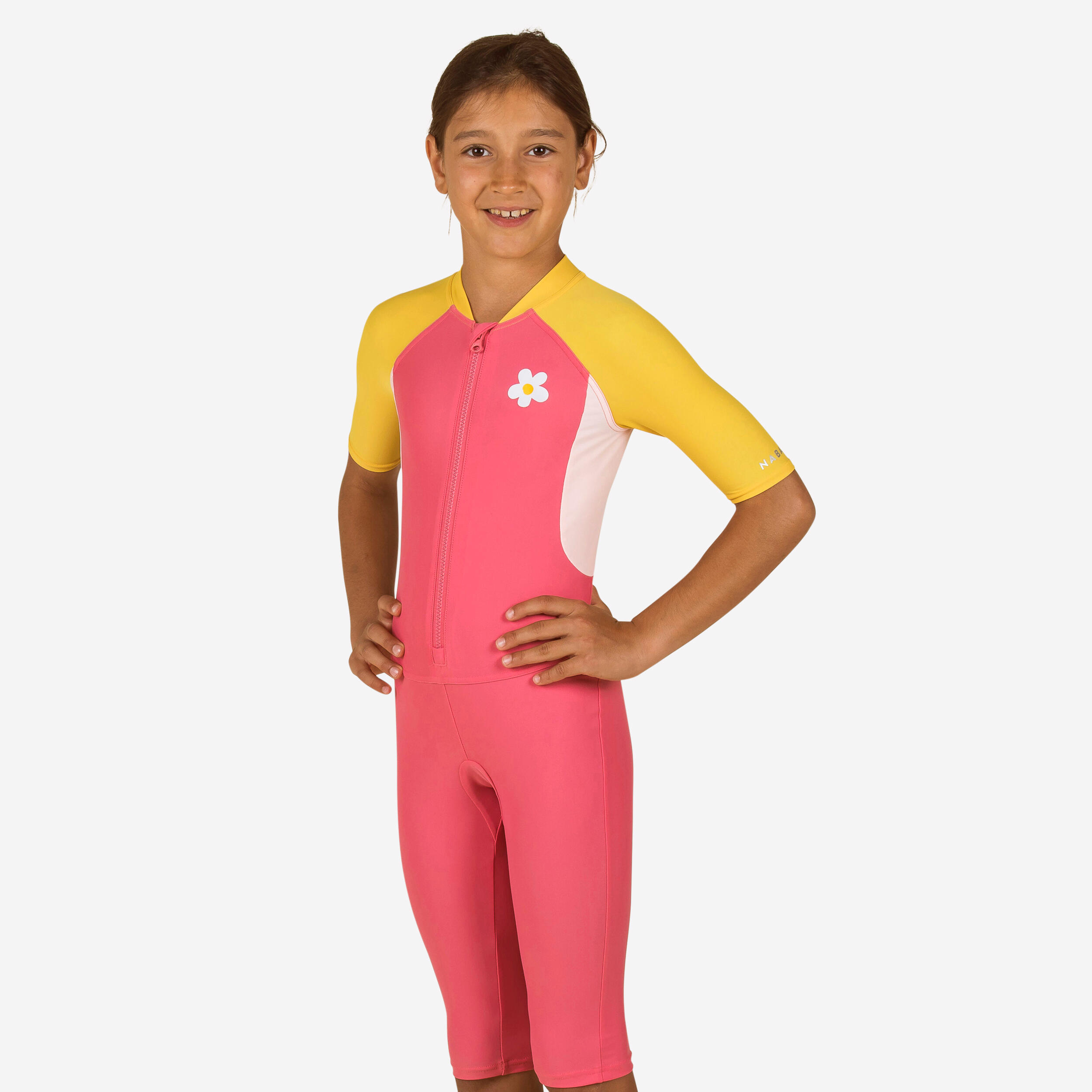 Schwimmanzug Shorty Mädchen - 100 rosa