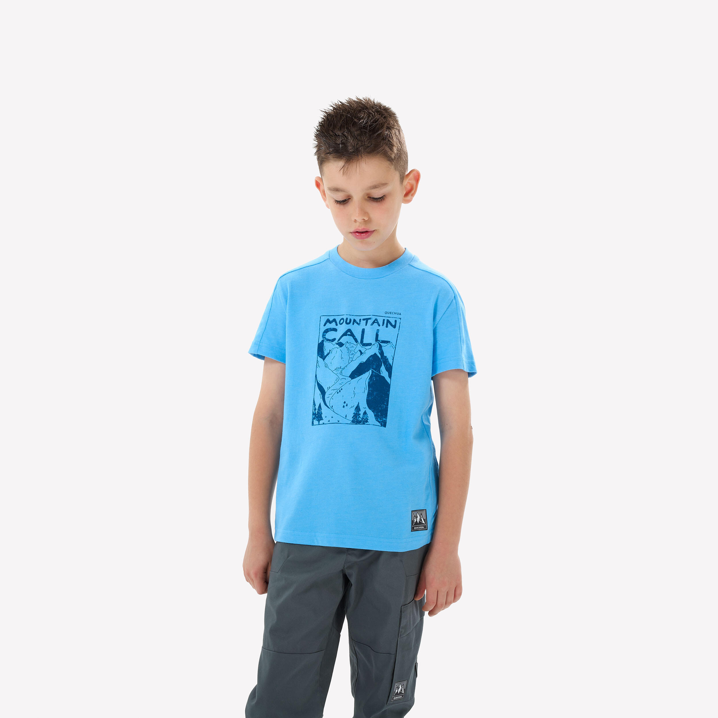 T-Shirt Kinder Größe 122–170 Wandern - NH100 blau