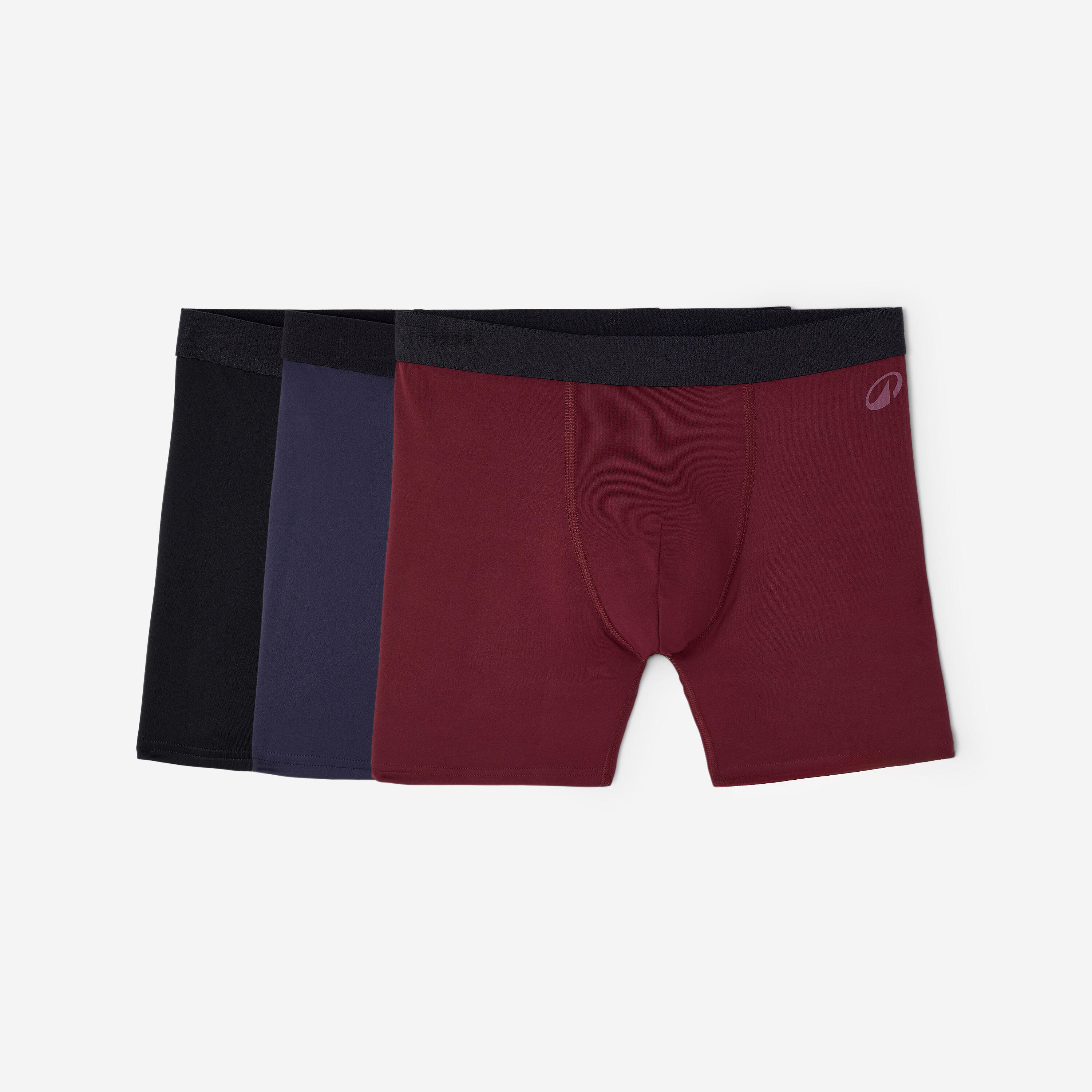Boxershorts Herren atmungsaktiv 3er-Pack - blau/dunkelrot