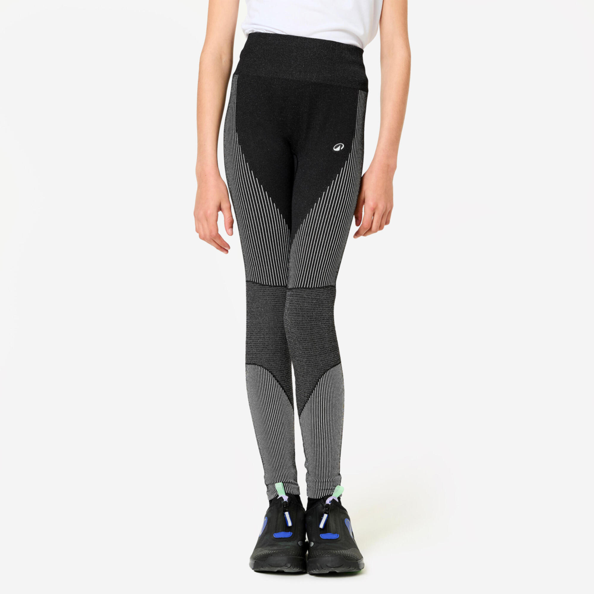 Leggings Mädchen nahtlos - schwarz/weiß