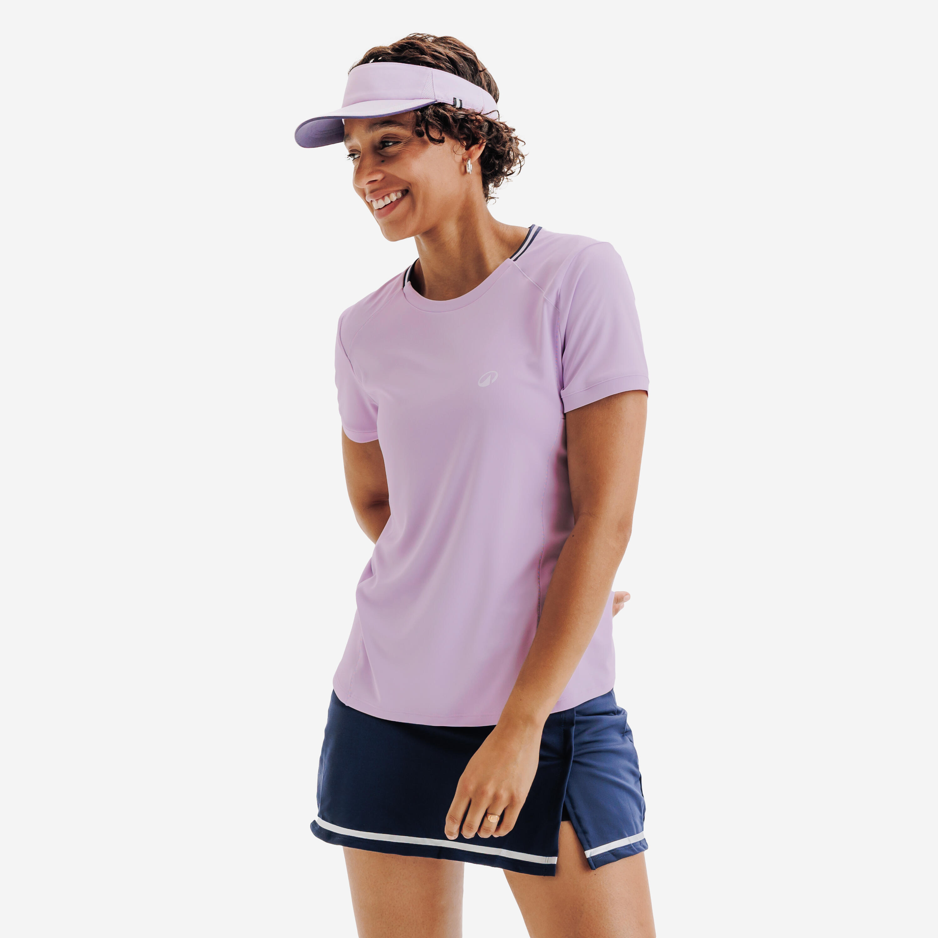 Damen Tennis T-Shirt runder Ausschnitt - Dry violett/lila
