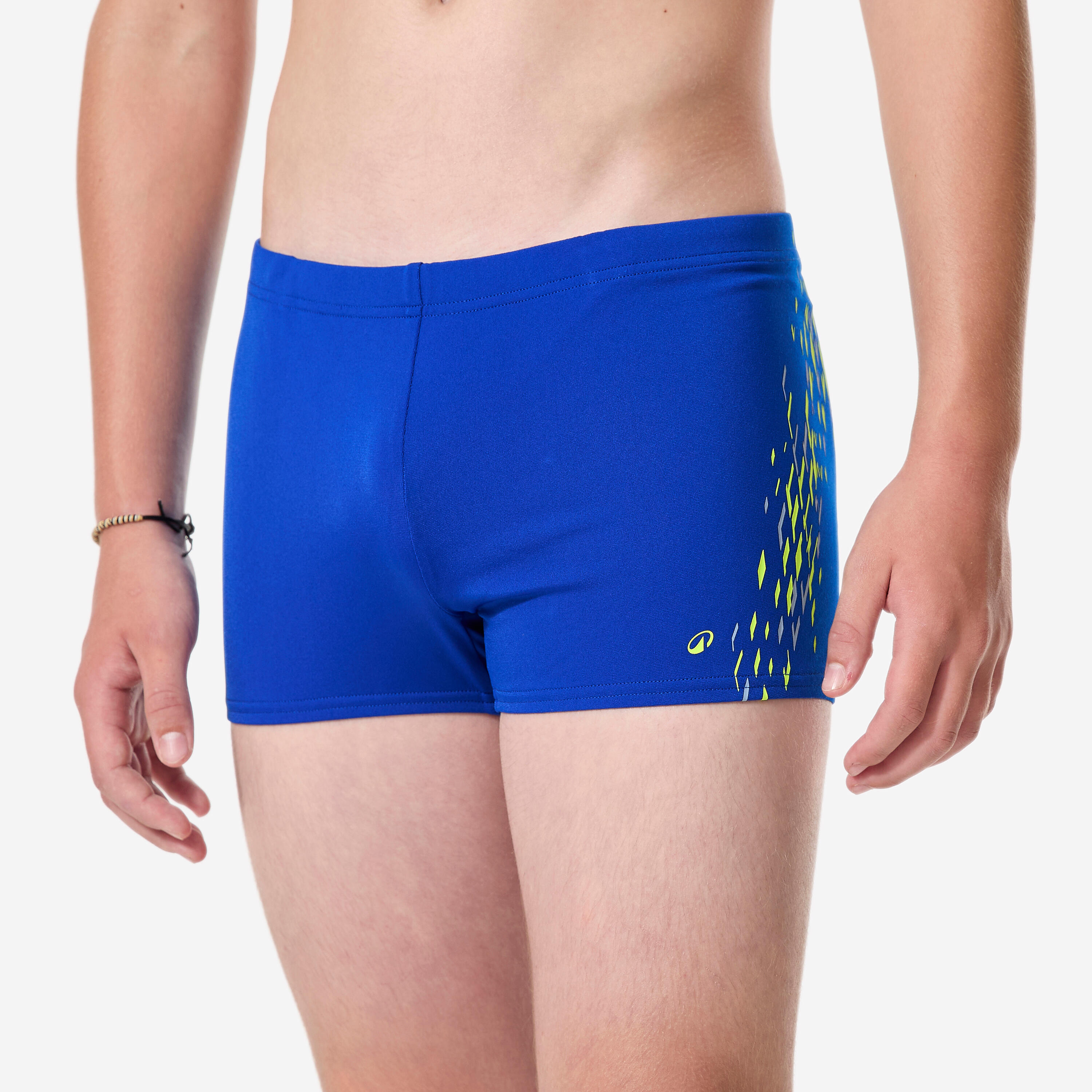 Badehose Boxer Jungen - Fiti Corner blau/gelb