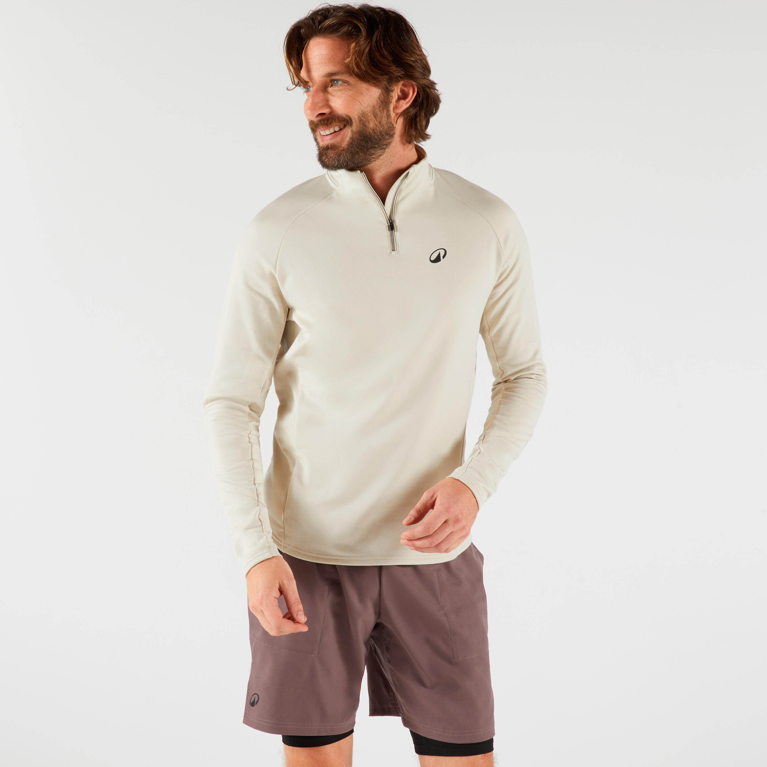 Herren 1/2 Zip Tennis Sweatshirt - Thermic beige