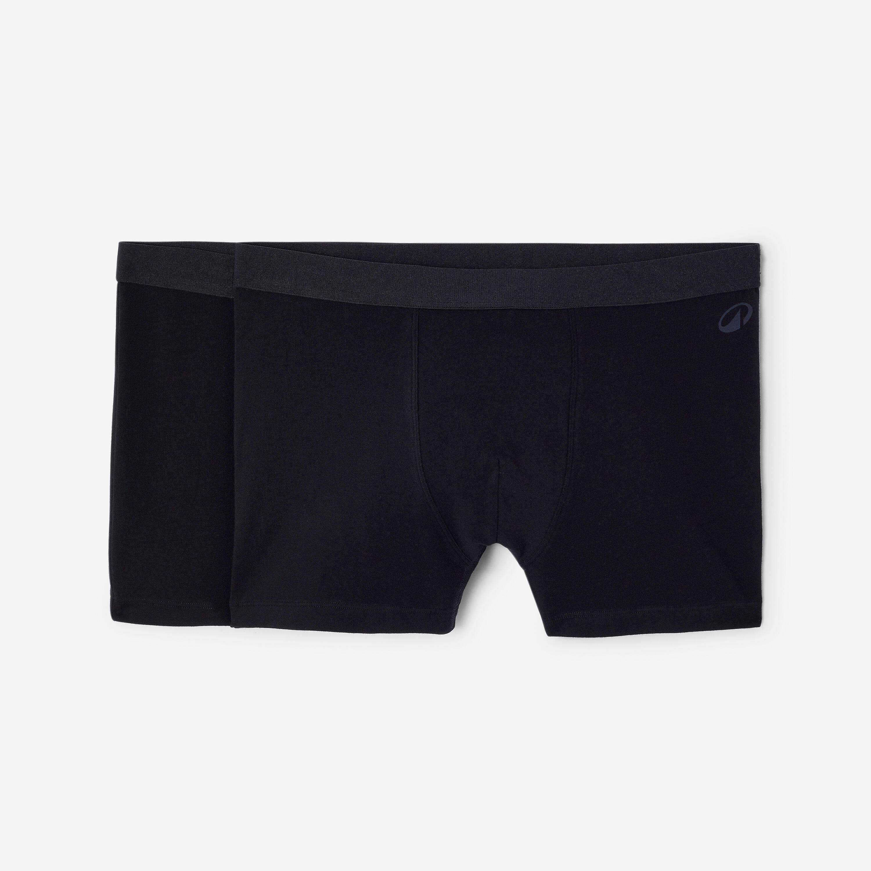 Boxershorts Herren kurz Baumwolle 2er-Pack - schwarz