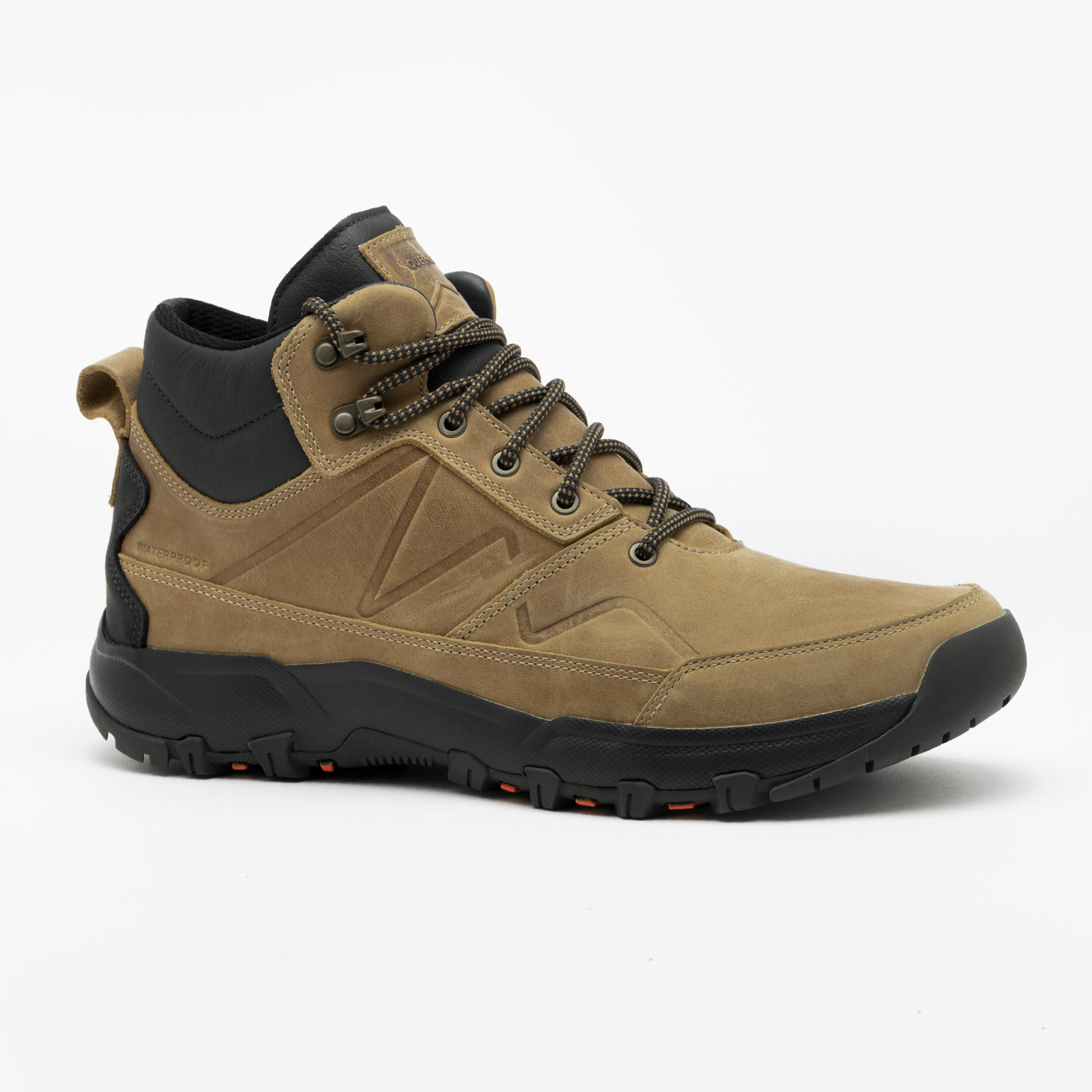 Wanderschuhe Herren halbhoch wasserdicht Leder Wandern - NH500 WP braun